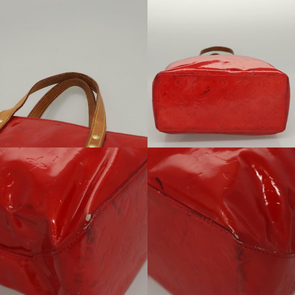 Louis Vuitton LOUIS VUITTON Monogram Vernis Reade MM Hand Bag Red Rouge Size ONE SIZE - 10 Thumbnail