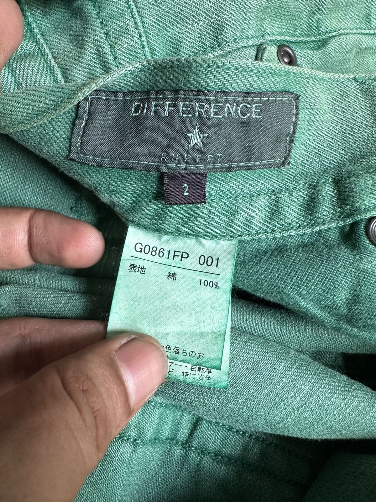 Japanese Brand FLARE Difference Rupert Green Denim Size US 31 - 19 Thumbnail