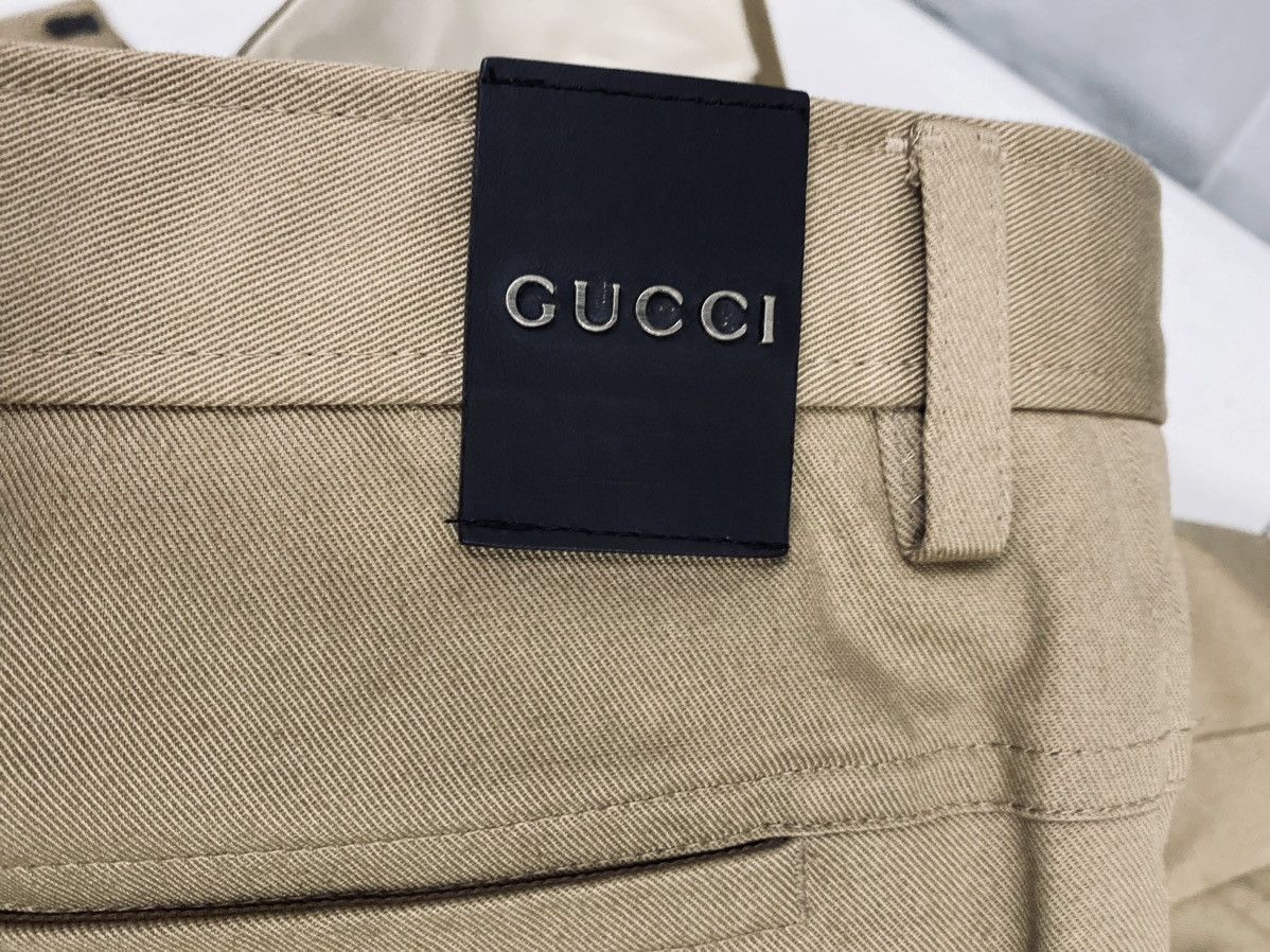 Gucci Gucci 🇮🇹 brown metal leather logo drill pants 36 Vintage NW Size US 36 / EU 52 - 2 Thumbnail