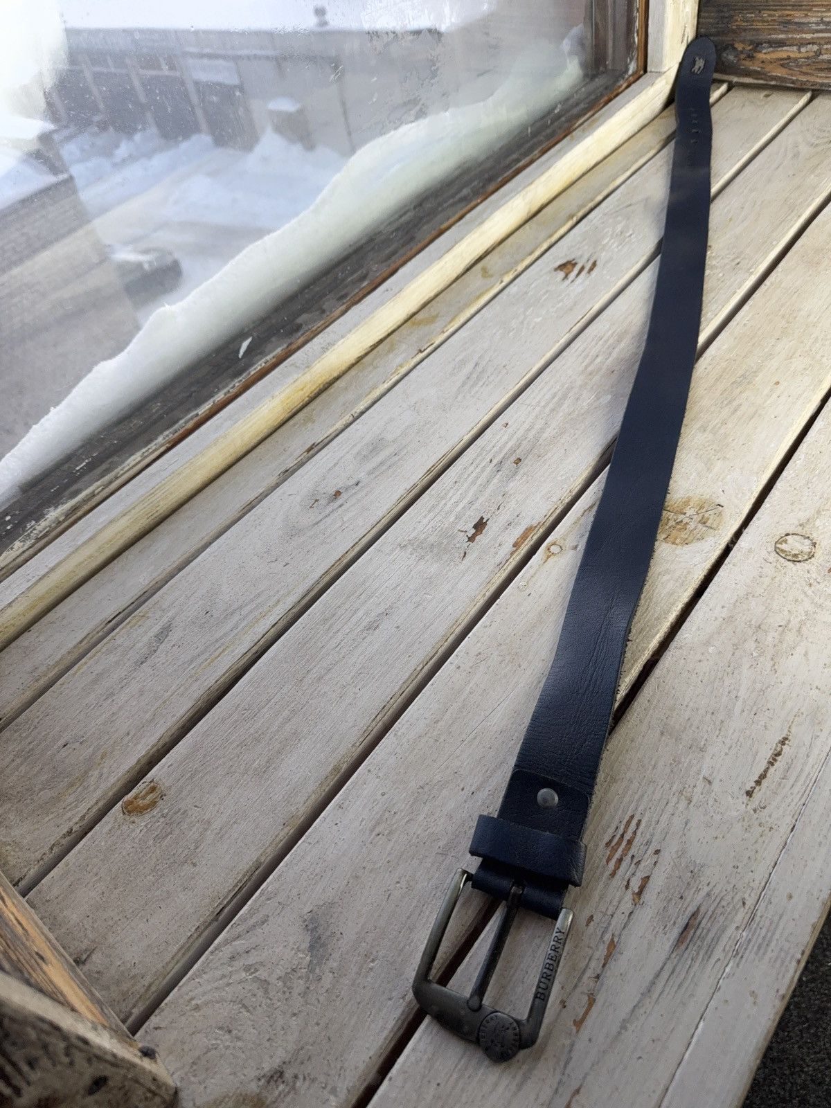 Japanese Brand Vntg Leather Belt Y2K Style Burberry Punk Metal Avant Garde Size ONE SIZE - 6 Thumbnail