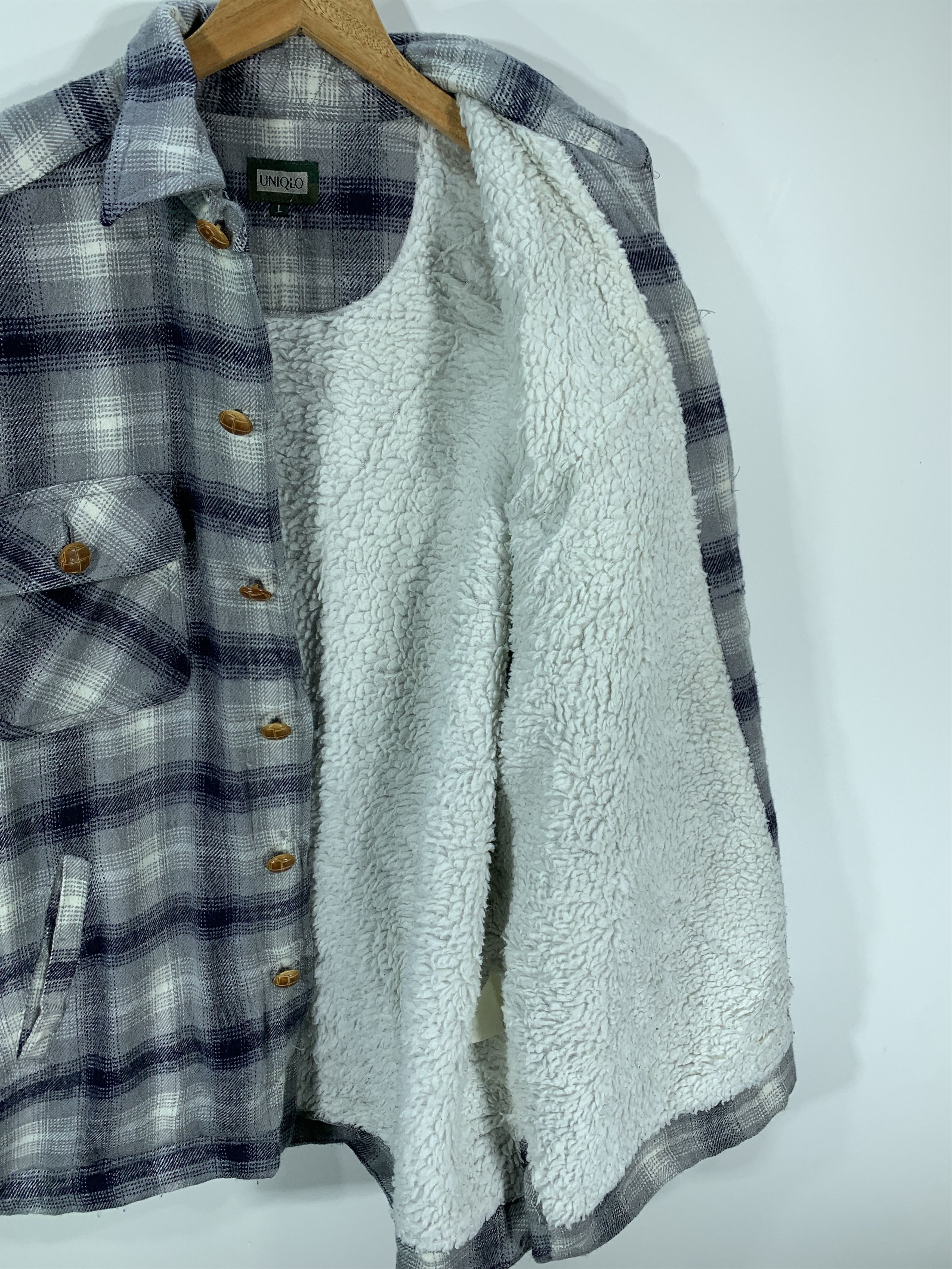 Uniqlo Vintage 90s Uniqlo Sherpa Flannel Jacket Size US L / EU 52-54 / 3 - 6 Thumbnail