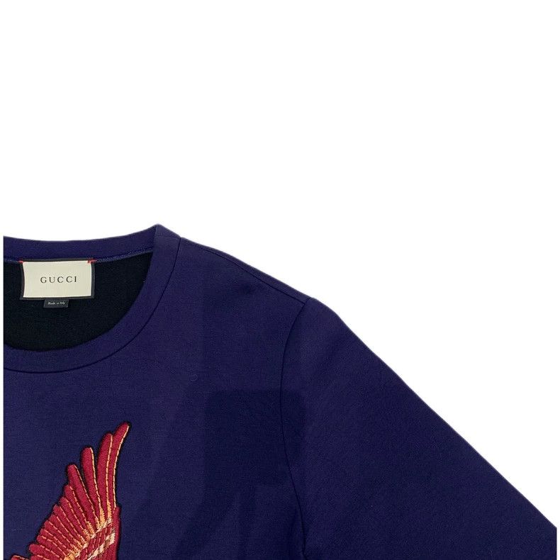 Gucci Gucci Dark blue hummingbird embroidered cotton round-neck l Size US M / EU 48-50 / 2 - 3 Thumbnail