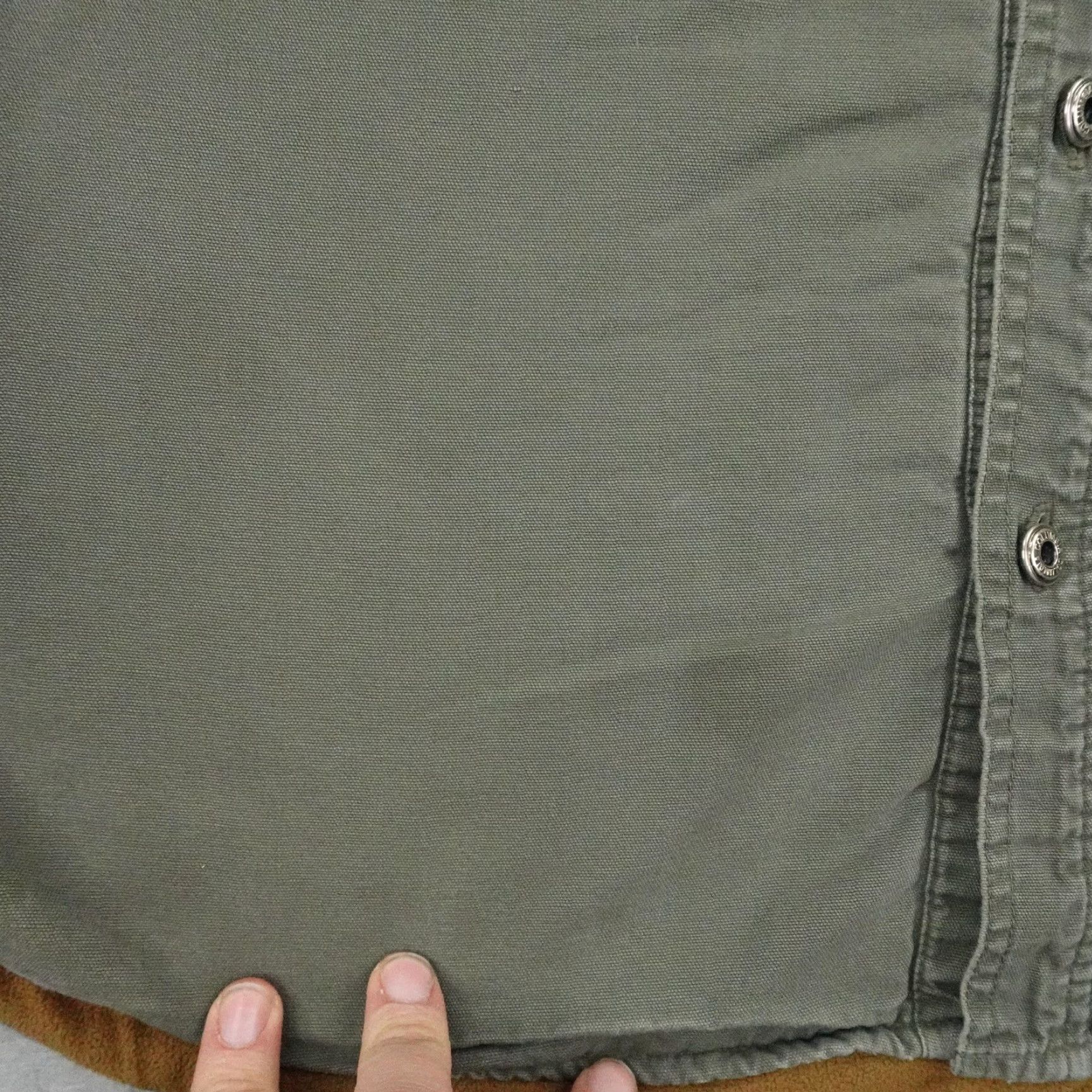 Vintage Columbia Jacket Mens Large Green Canvas Fleece Lined Button Up Shacket Utility Jacket Mid-Length Casual Workwear Outdoor Hiking Size US L / EU 52-54 / 3 - 5 Thumbnail