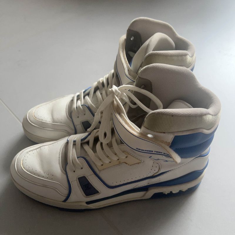 Louis Vuitton Louis Vuitton Trainer Blue and White High-top Sneakers 0079 Size US 9 / EU 42 - 1 Thumbnail