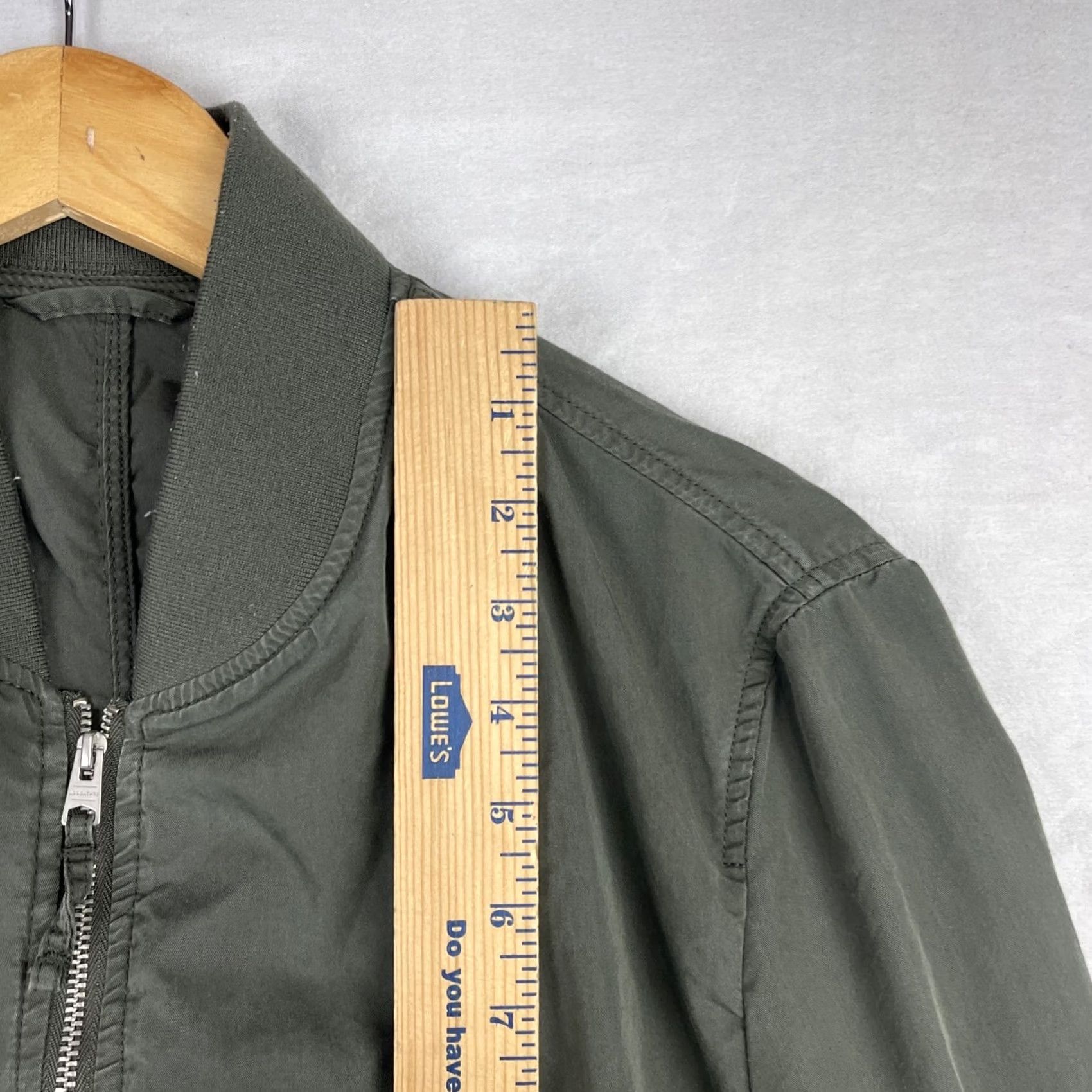Allsaints AllSaints Bassett Bomber Jacket Mens Small Olive Green Ramskull Full Zip Size US S / EU 44-46 / 1 - 6 Thumbnail