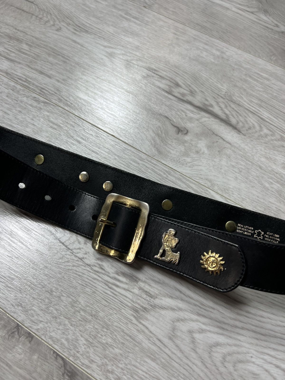 Etro Vintage Etro Cows Ethnic Black Leather Belt Monogram Size ONE SIZE - 4 Thumbnail