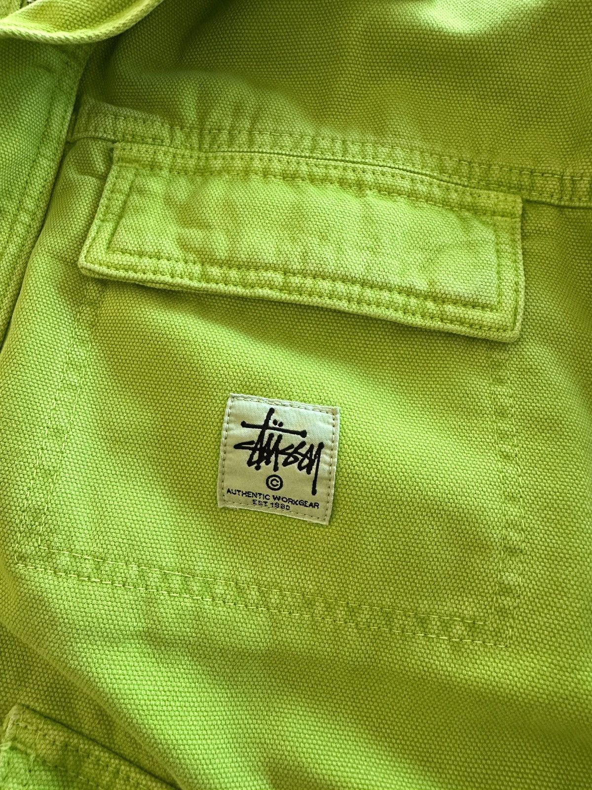 Stussy Stussy Washed Canvas Shop Jacket Lime Size US M / EU 48-50 / 2 - 4 Thumbnail