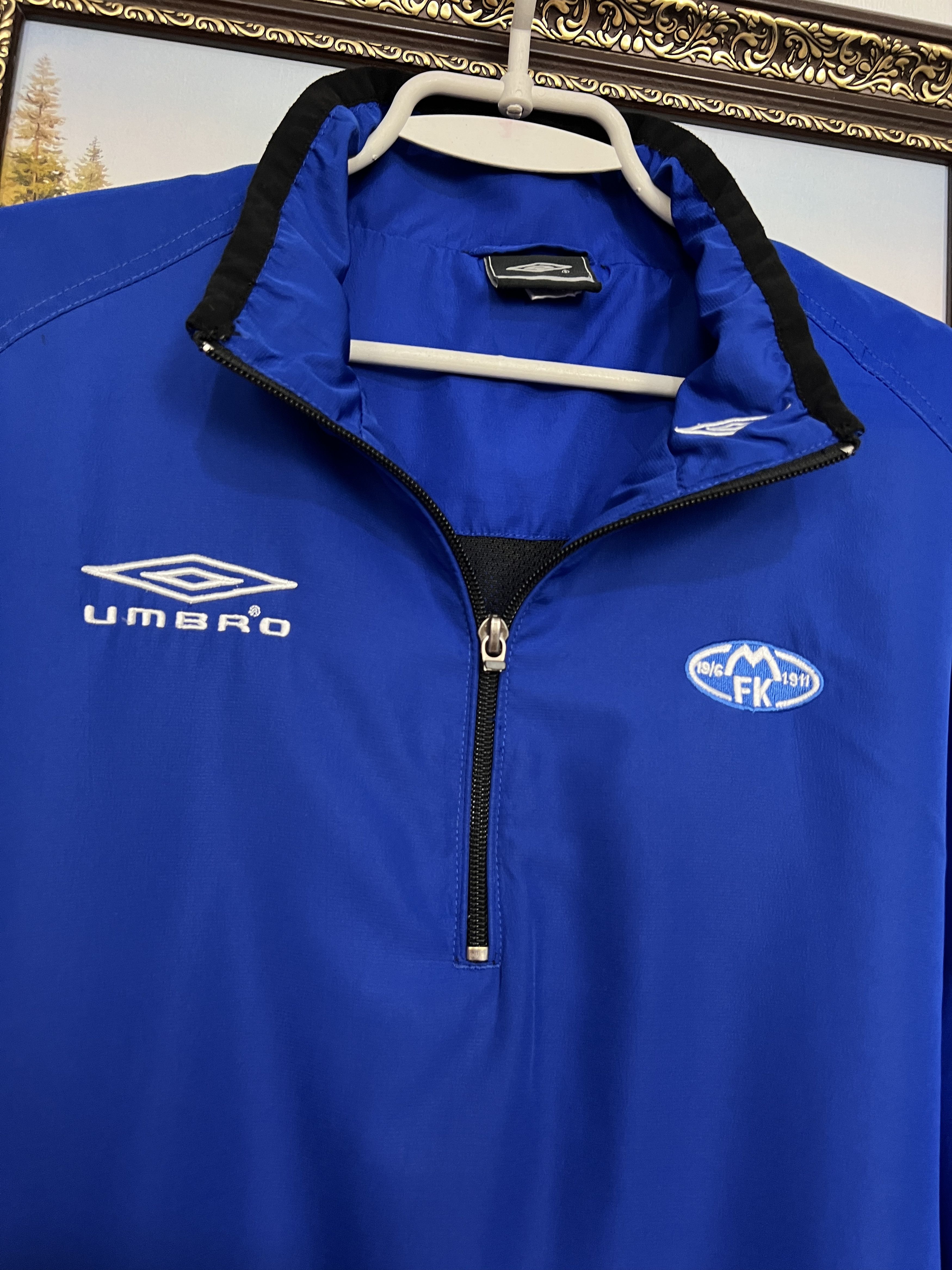 Umbro Vintage Molde Football Train Jacket Blue Track Top Soccer Size US M / EU 48-50 / 2 - 3 Thumbnail