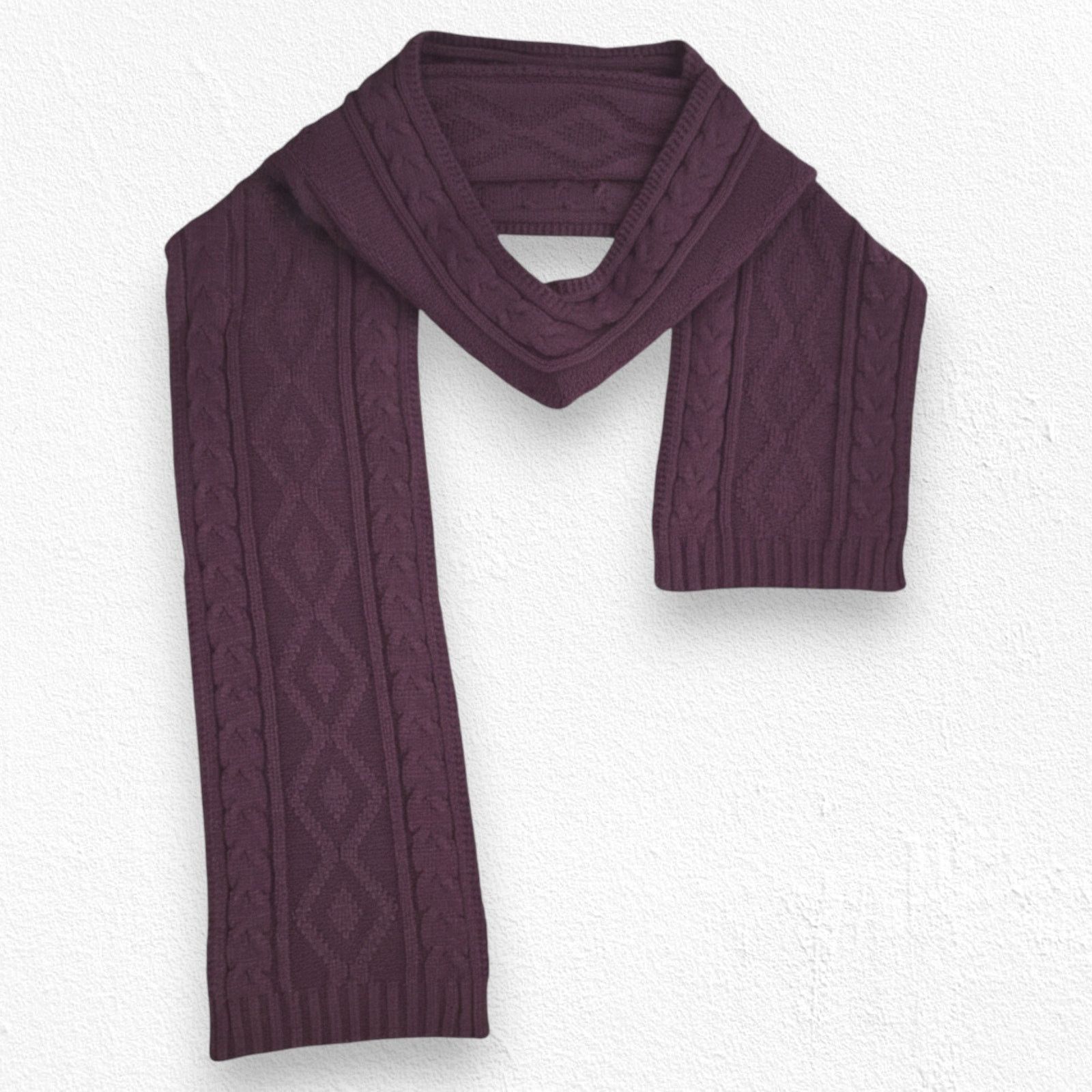 Other Y2K Isotoner Burgundy Knitted Scarf OSFM Size ONE SIZE - 1 Thumbnail