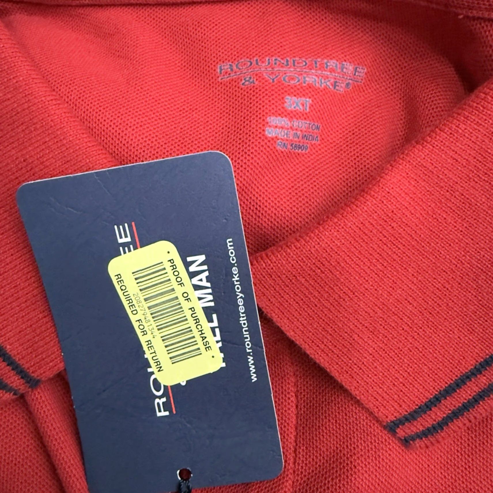 Roundtree & Yorke VINTAGE Roundtree & Yorke Polo Shirt Mens 3XLT Pima Cotton Red Casual Big & Tall Size US XXL / EU 58 / 5 - 4 Thumbnail
