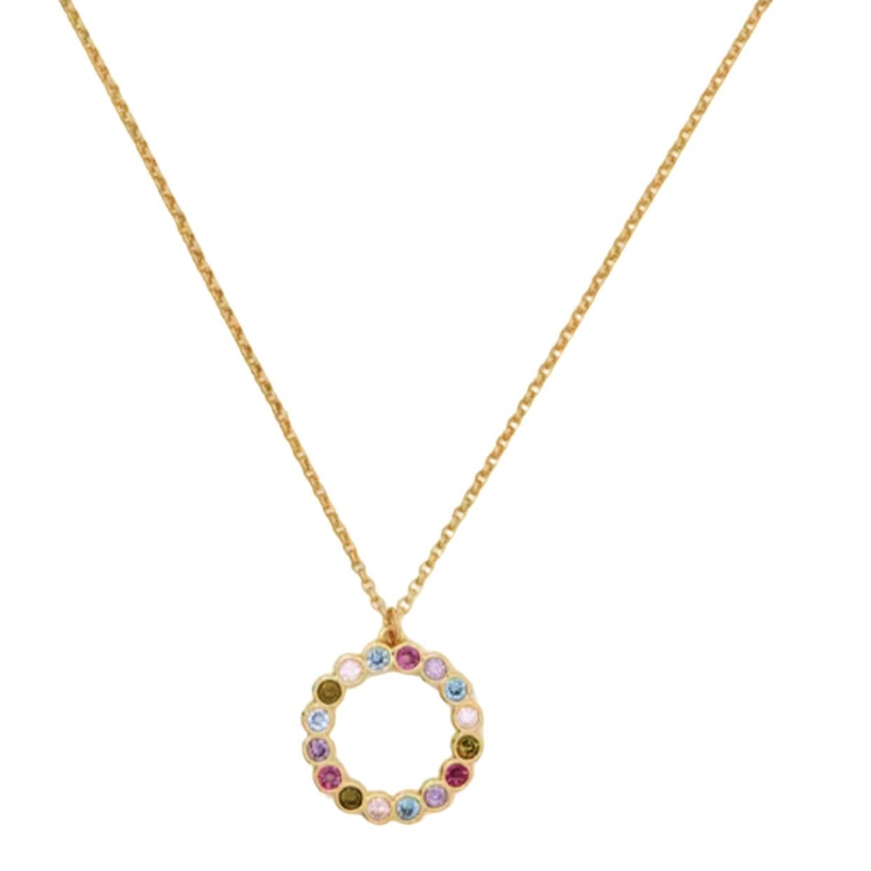 Kate Spade Kate Spade full circle pendant Necklace gold/ multicolor Size ONE SIZE - 1 Thumbnail