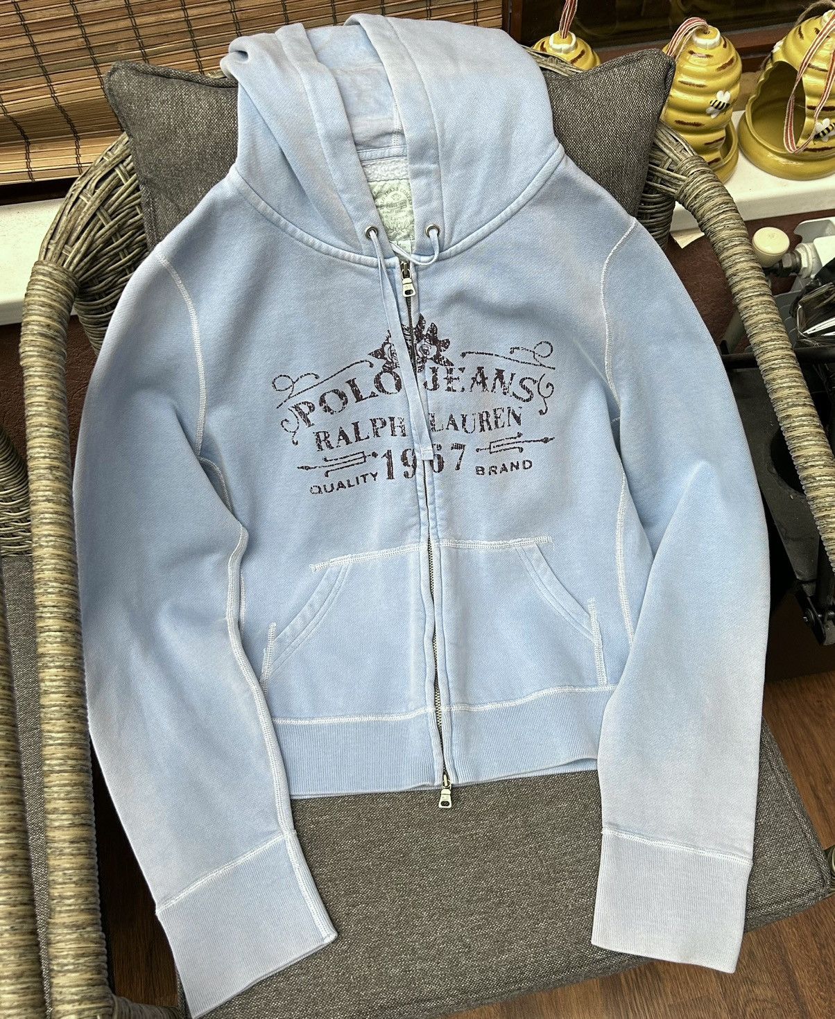 Polo Ralph Lauren Vintage Y2K Polo Jeans Co Blue Zip Hoodie Size L Women’s Size L / US 10 / IT 46 - 4 Thumbnail