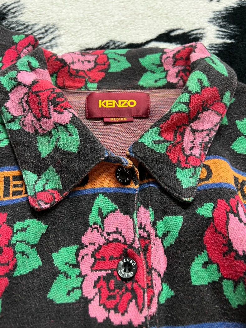 Kenzo KENZO Full print logo classic flower shirt Size M / US 6-8 / IT 42-44 - 4 Thumbnail