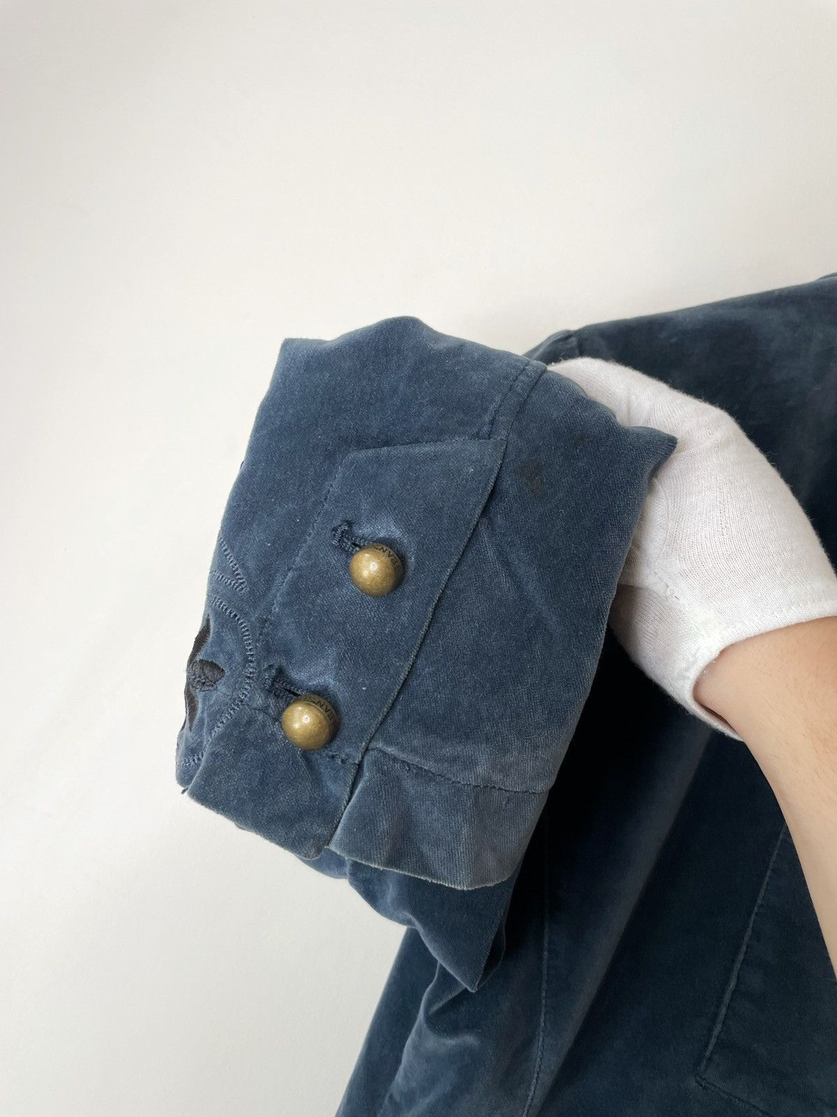 Jean Paul Gaultier Jean Paul Gaultier Velour Blue Flowers Gold Buttons Blazer Size M / US 6-8 / IT 42-44 - 17 Thumbnail