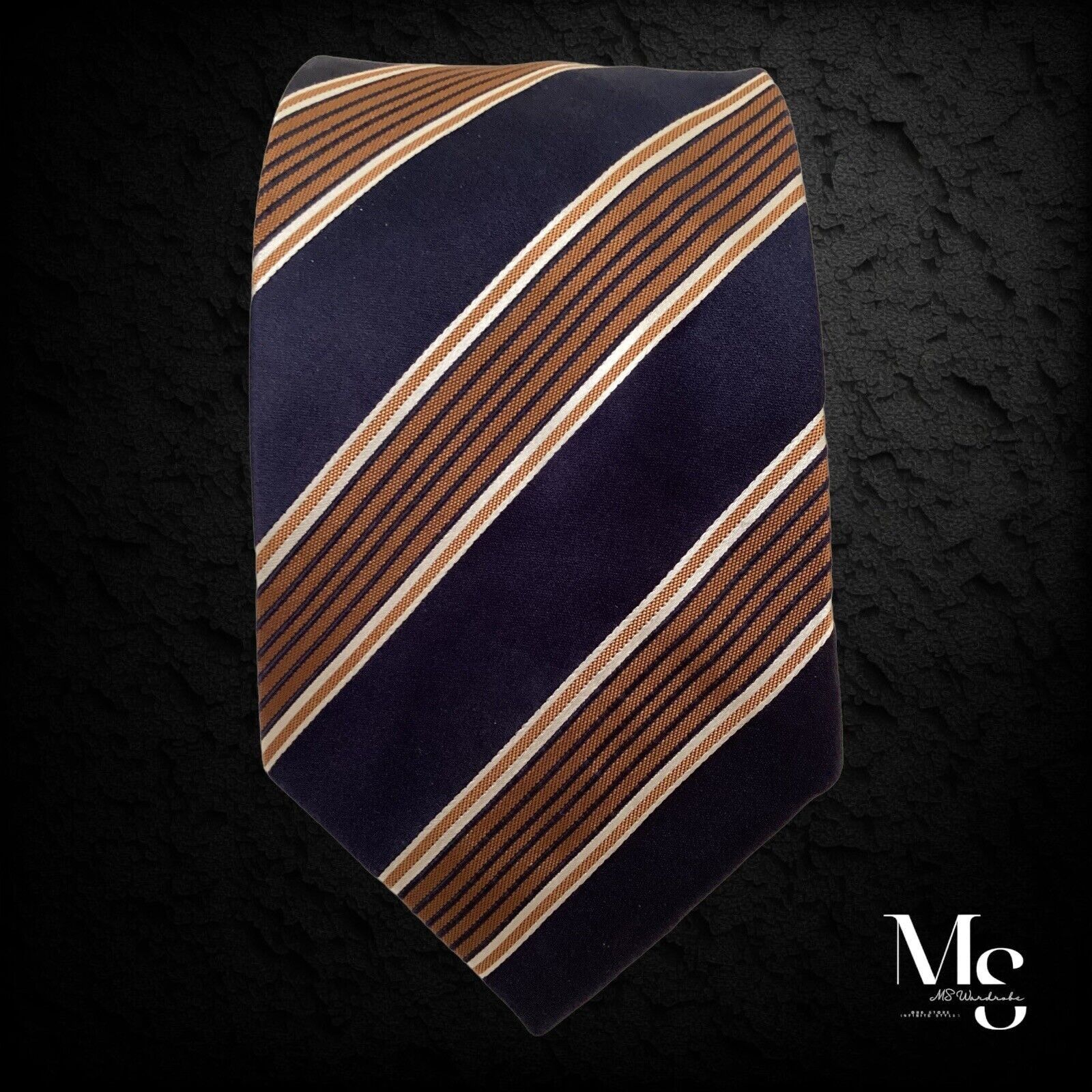 Brioni BRIONI XL Blue Brown Luxury Silk Tie Hand Made In Italy W: 3 Size ONE SIZE - 6 Thumbnail