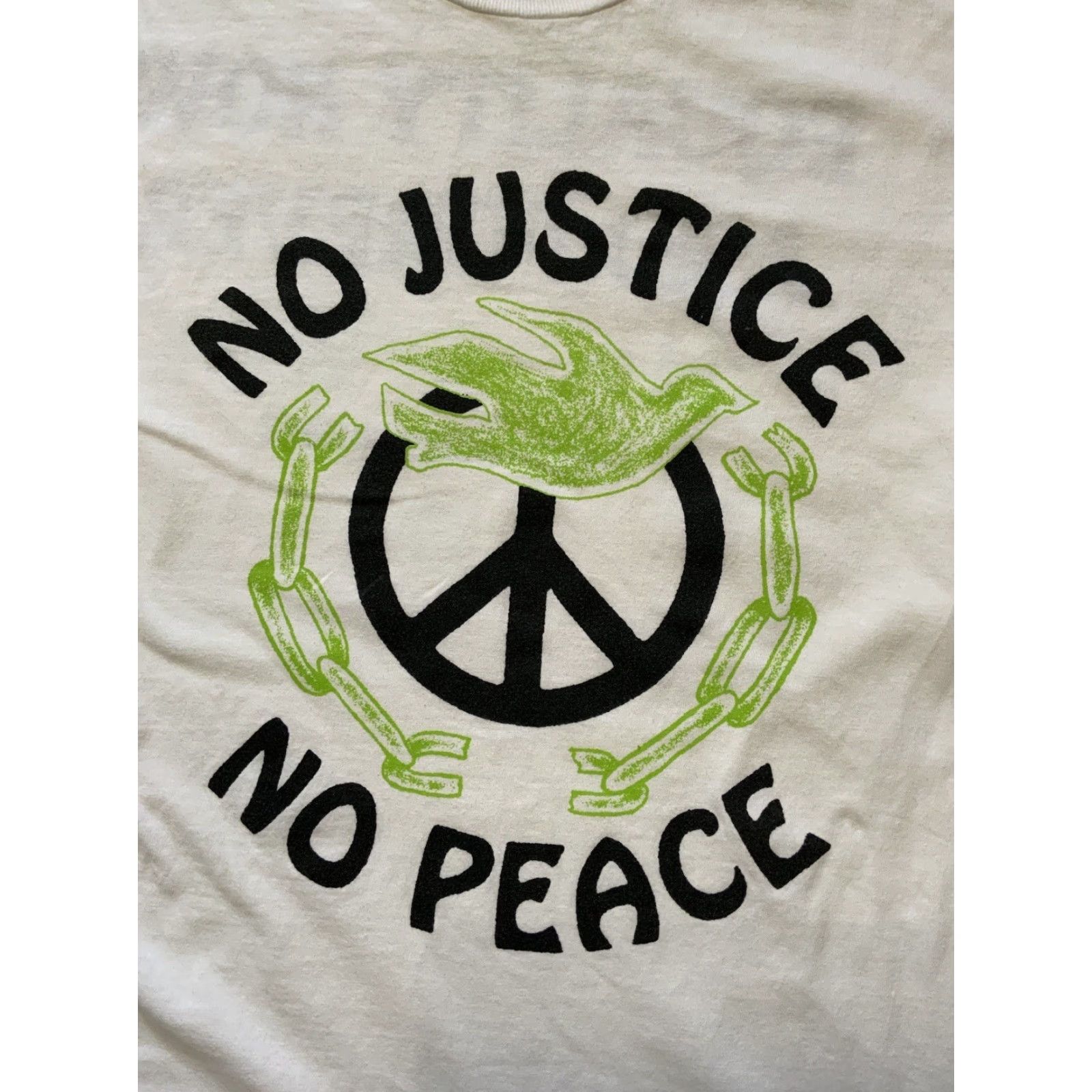 Vintage VINTAGE No Justice No Peace United Against Hate General Admission T-Shirt Sz. M White Mens Size US M / EU 48-50 / 2 - 5 Thumbnail