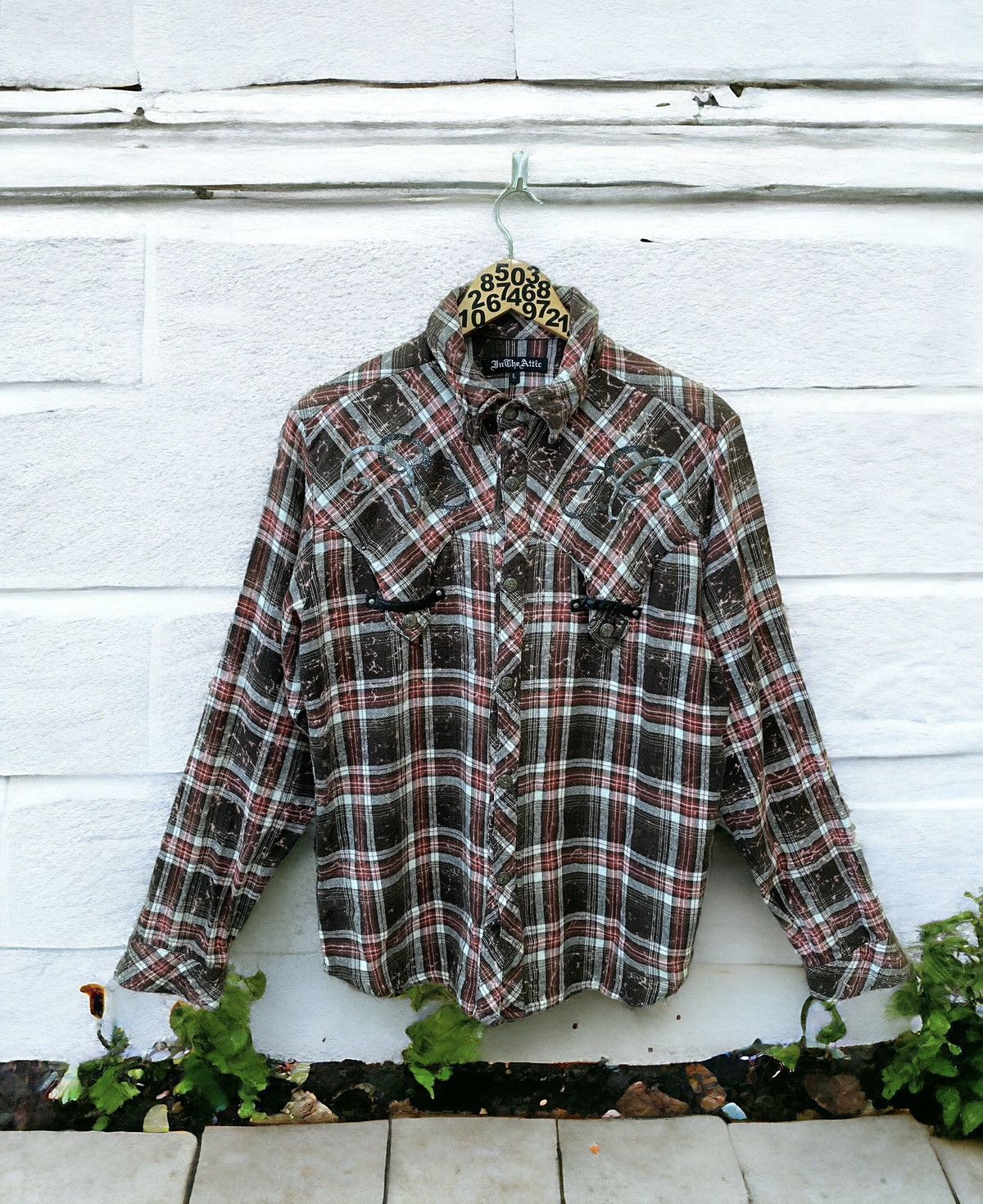 In The Attic IN THE ATTIC Plaid Embroidery Flannel Size US M / EU 48-50 / 2 - 1 Thumbnail