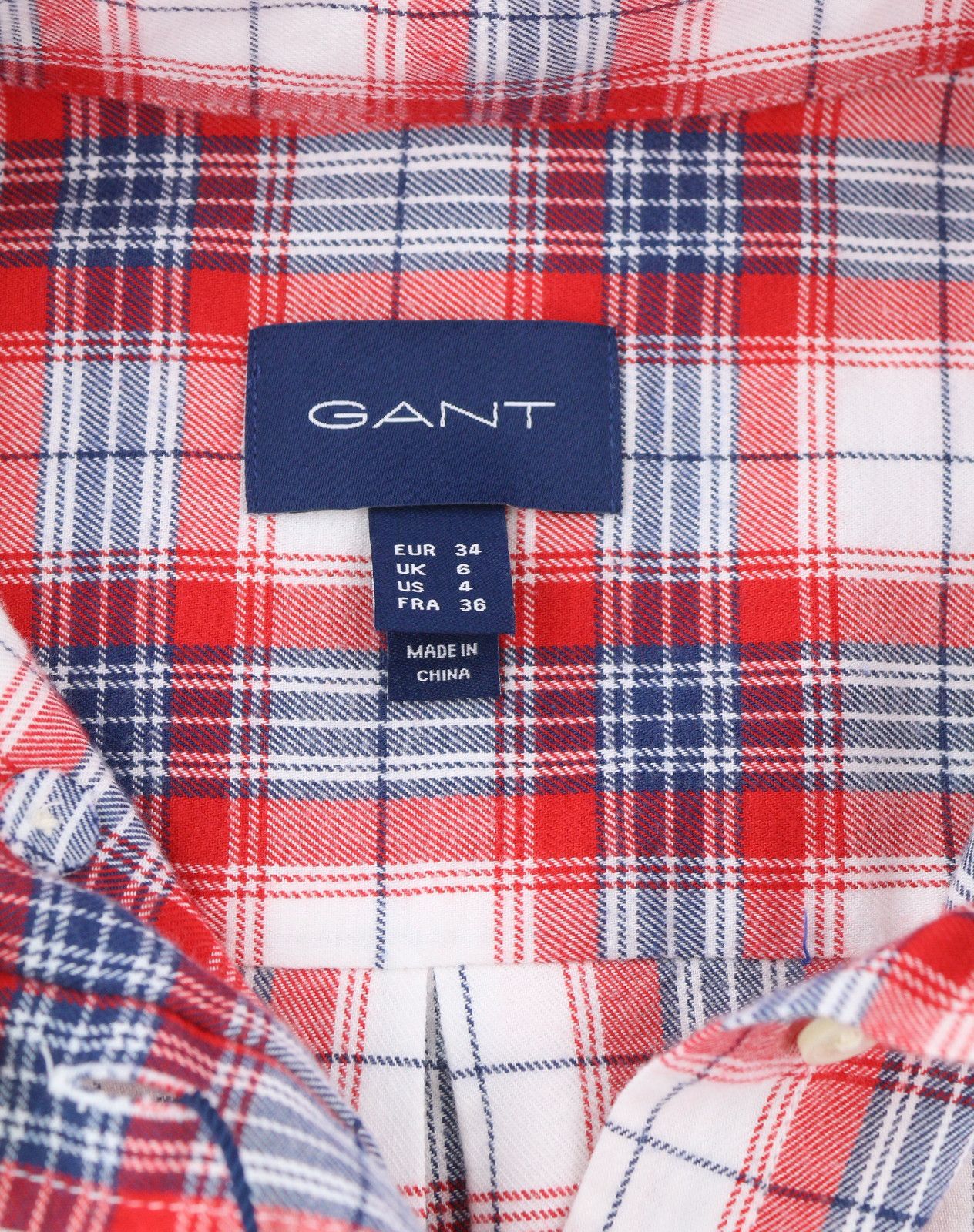 Gant FLANNEL CHECK EU34 Button-Down Colourful Shirt 84988 Size XS / US 0-2 / IT 36-38 - 6 Thumbnail