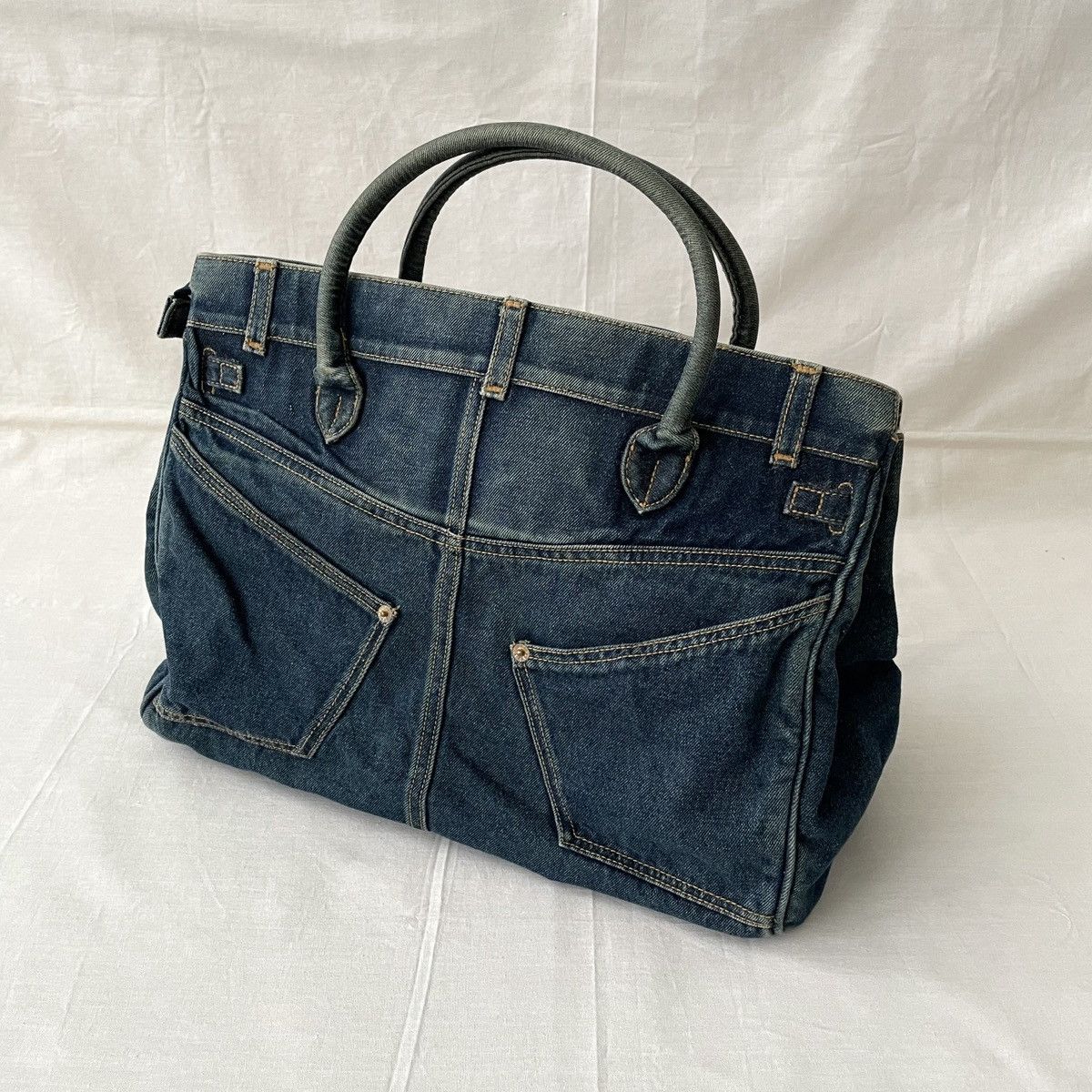 Japanese Brand Birkin Style Denim Handmade Bag by Via Demizon Doux Japan Size ONE SIZE - 4 Thumbnail