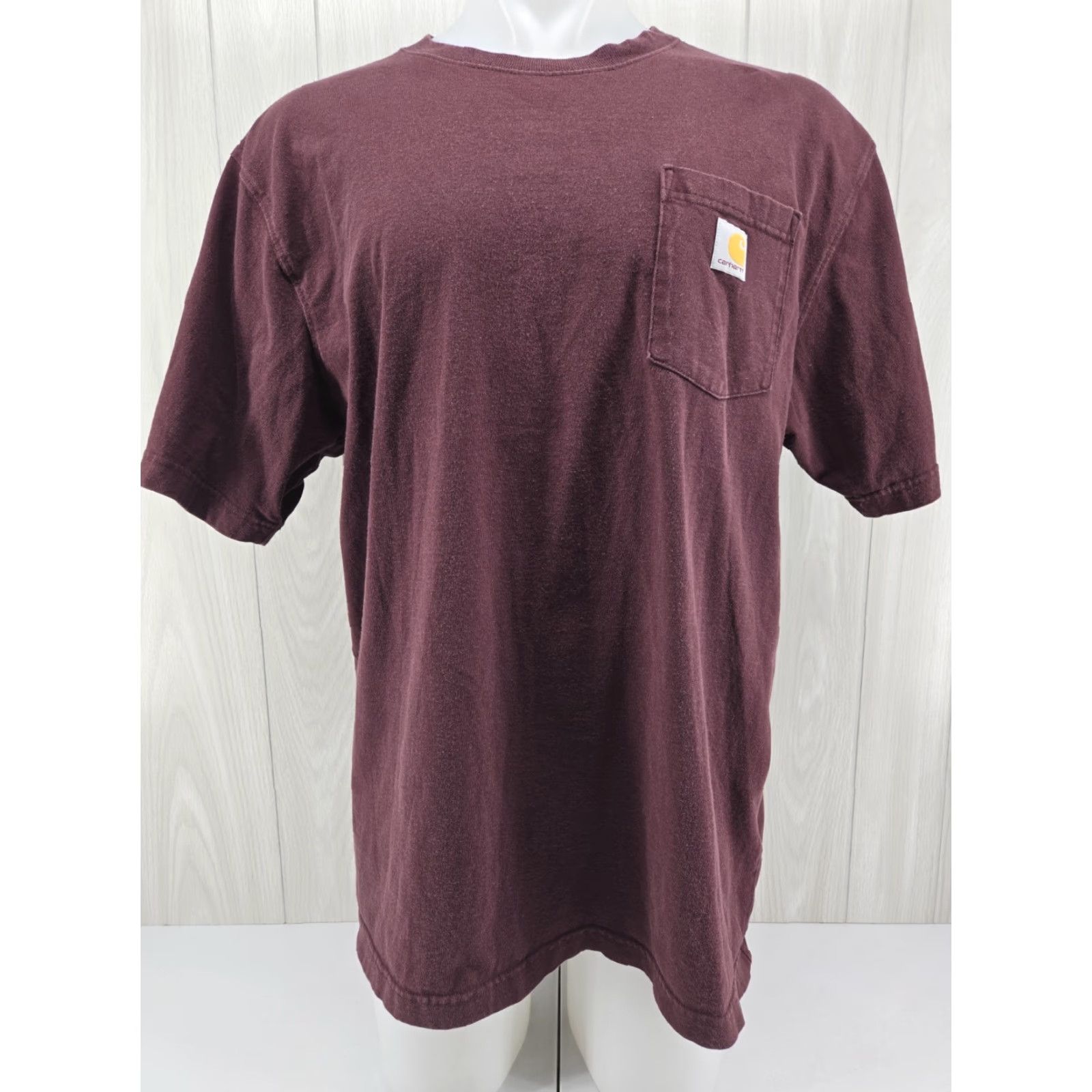 Carhartt Carhartt Classic Logo Pocket T Shirt Mens Adult Large LT Maroon Red Logo Short Sleeve Crew Neck Pants? Size US L / EU 52-54 / 3 - 2 Thumbnail