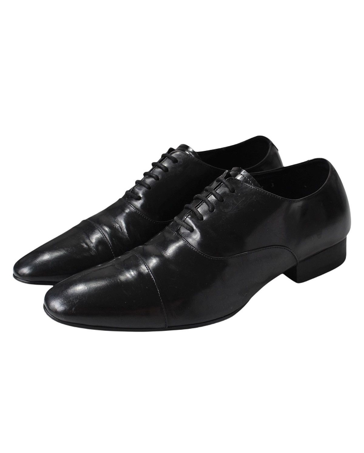 Designer × Japanese Brand CJ HOMME BY 2000 BLACK LEATHER CAPTOE OXFORDS Size US 7 / EU 40 - 2 Thumbnail
