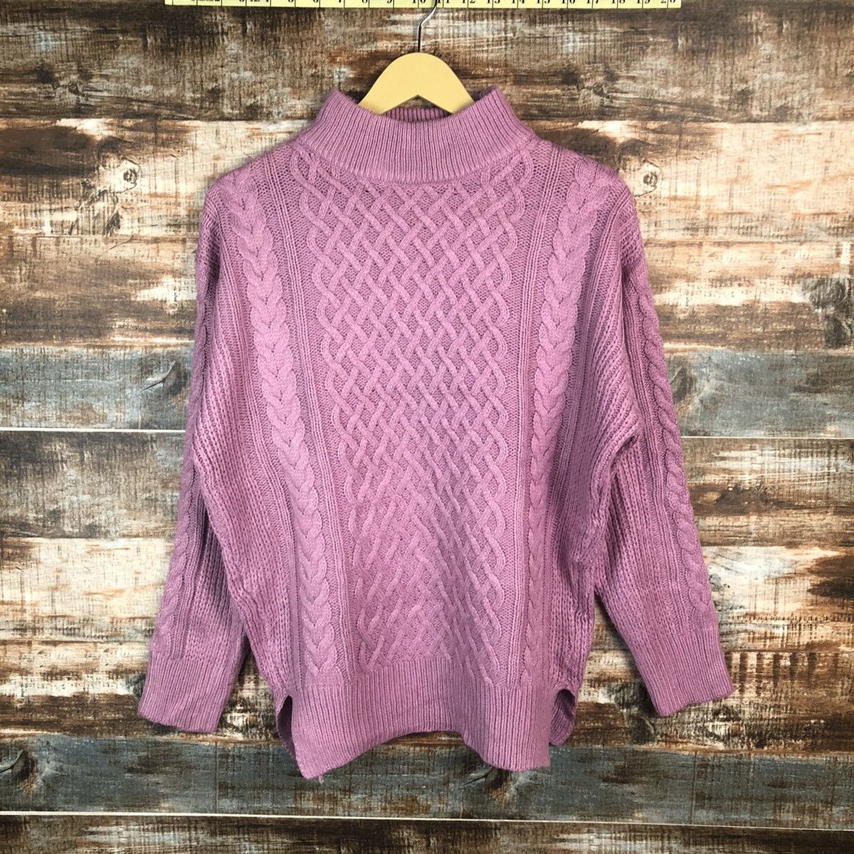 Homespun Knitwear × Japanese Brand American Holic Pink cable Knitwear #A1889 Size M / US 6-8 / IT 42-44 - 3 Thumbnail
