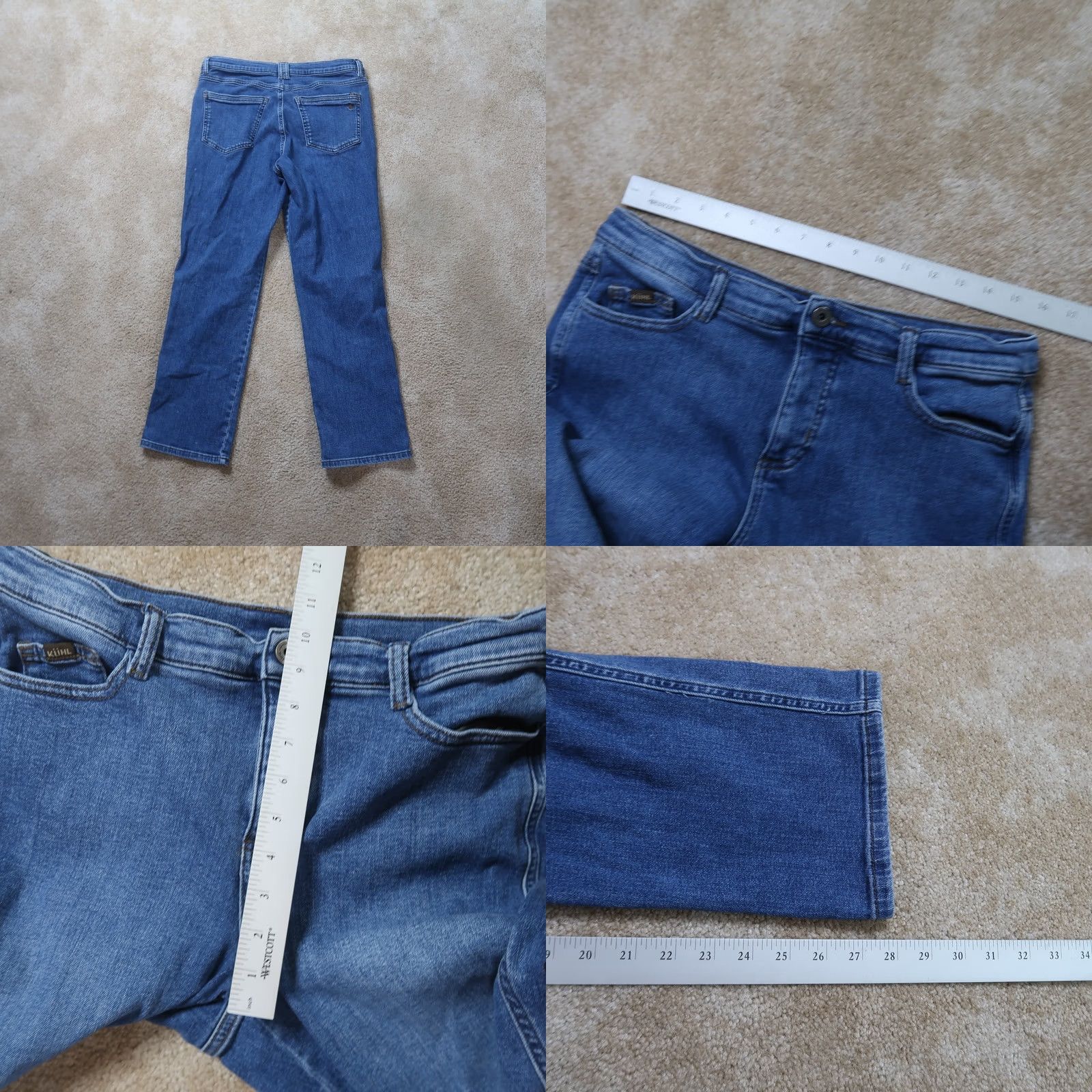 Denime Kuhl Jeans Women's 8 Blue Stretch Denim 5-Pocket Distressed Straight Leg Regular Rise Jeans Size 30" / US 8 / IT 44 - 8 Thumbnail