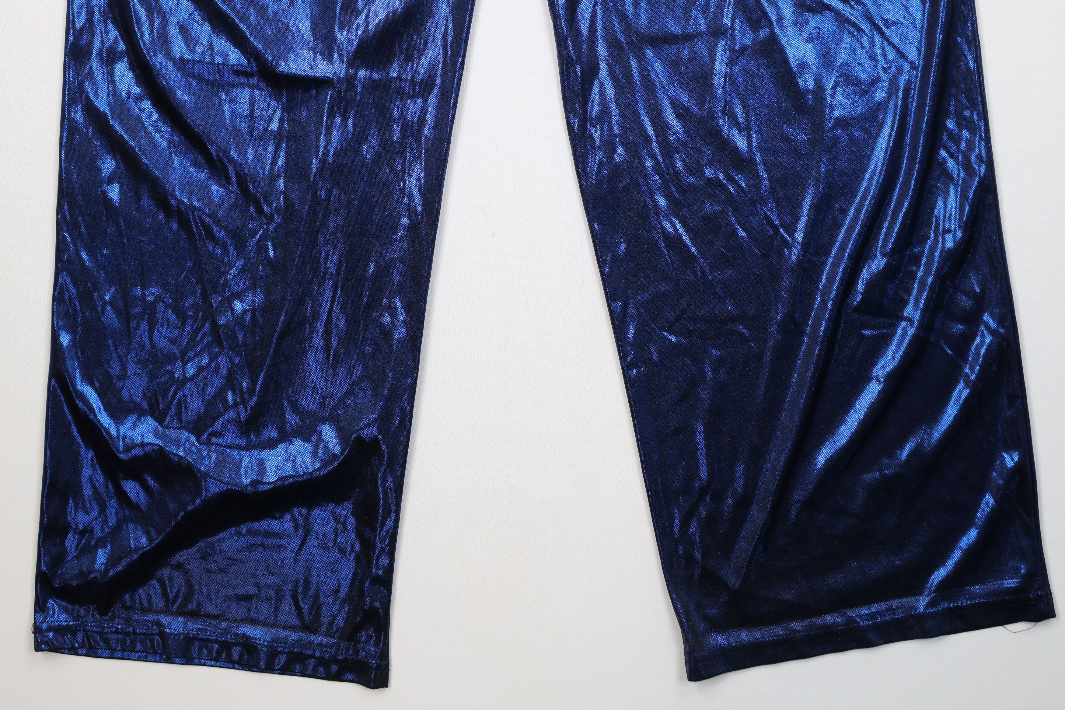 Vintage Vintage 90s Streetwear Metallic Flared Wide Leg Pants USA Size 25" / US 0 / IT 36 - 11 Thumbnail