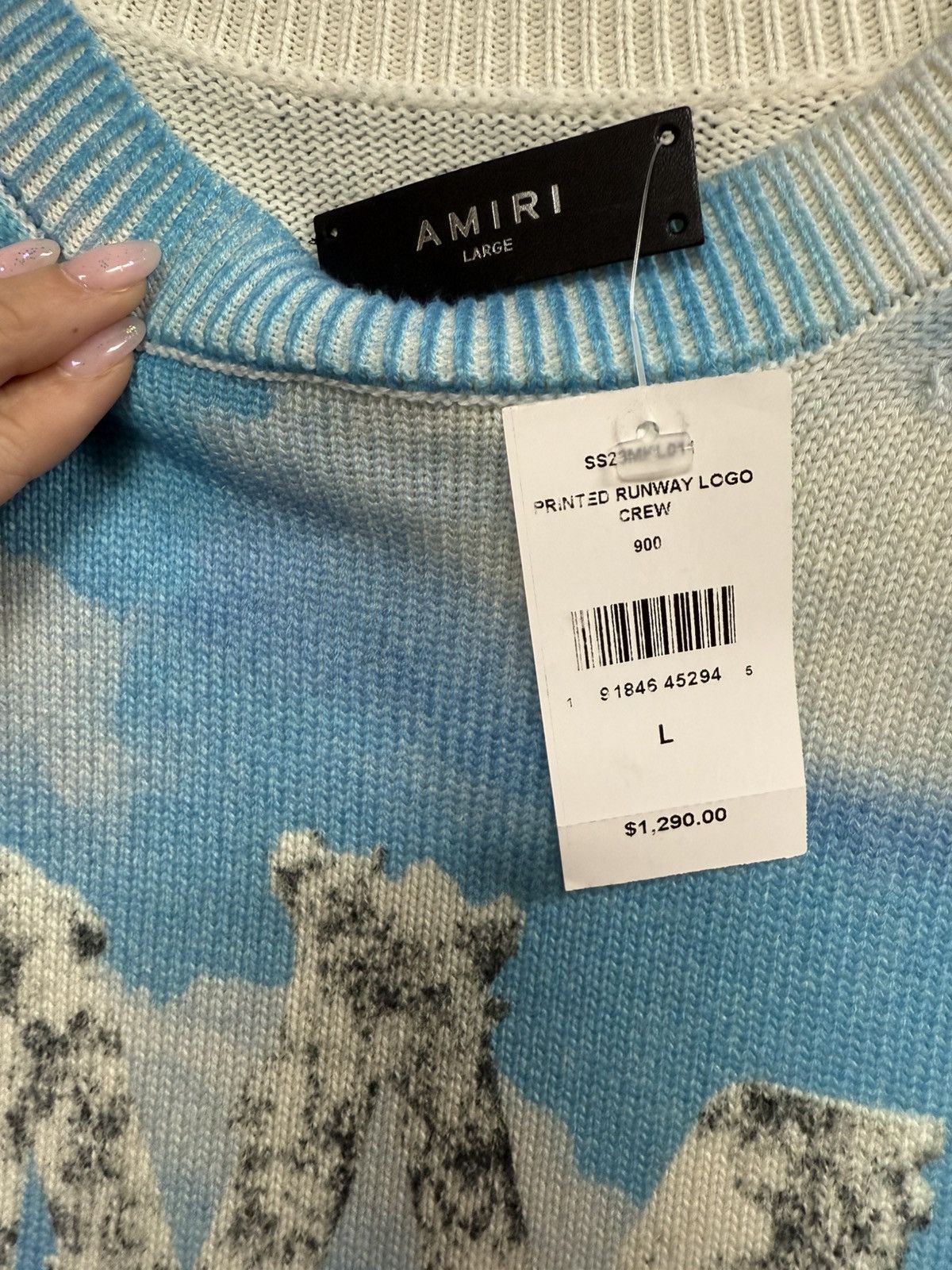 Amiri Amiri Runway Print Cashmere Logo Graphic Sweater Large Size US L / EU 52-54 / 3 - 6 Thumbnail