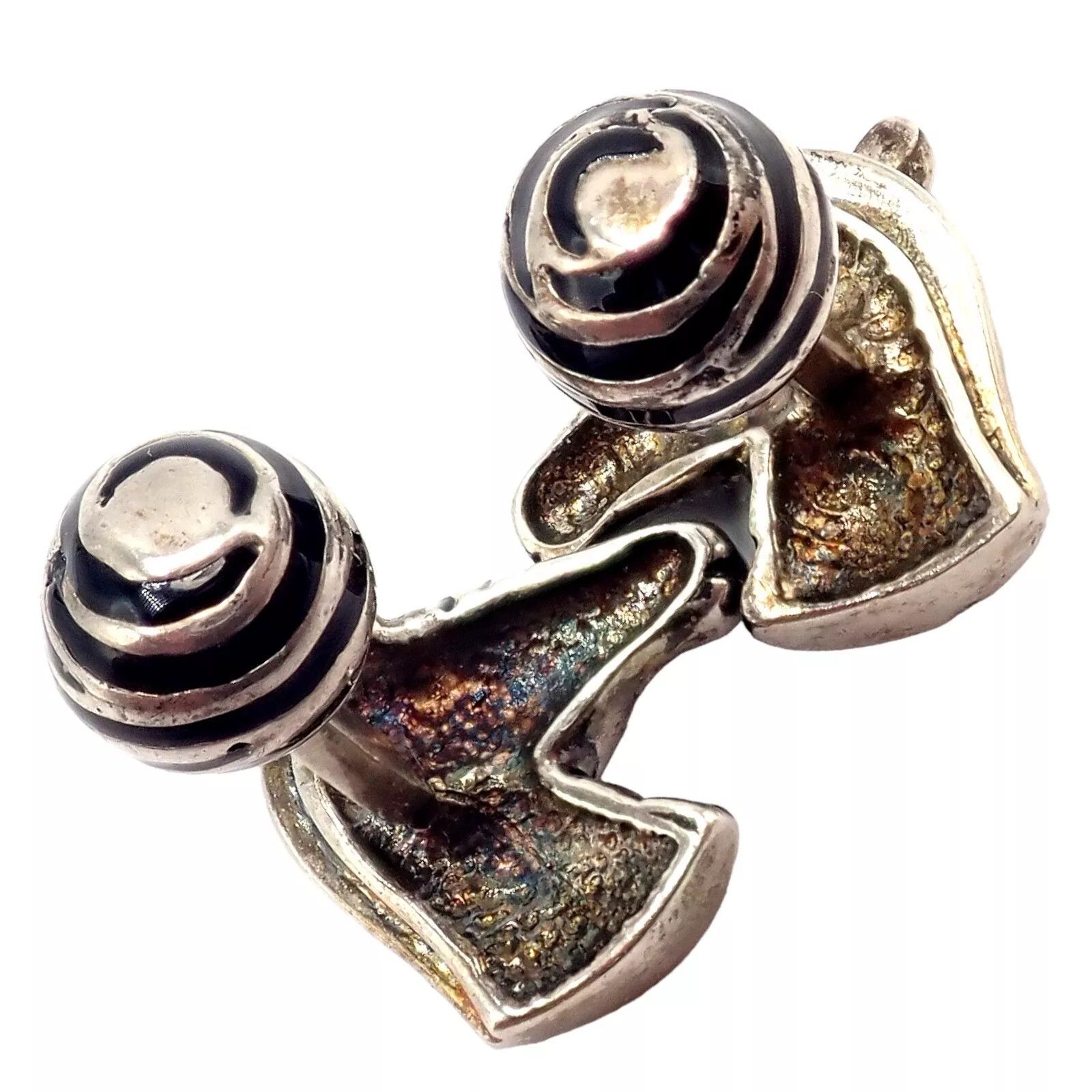 Tiffany & Co. Silver Black Enamel Zebra Cufflinks Size ONE SIZE - 8 Thumbnail