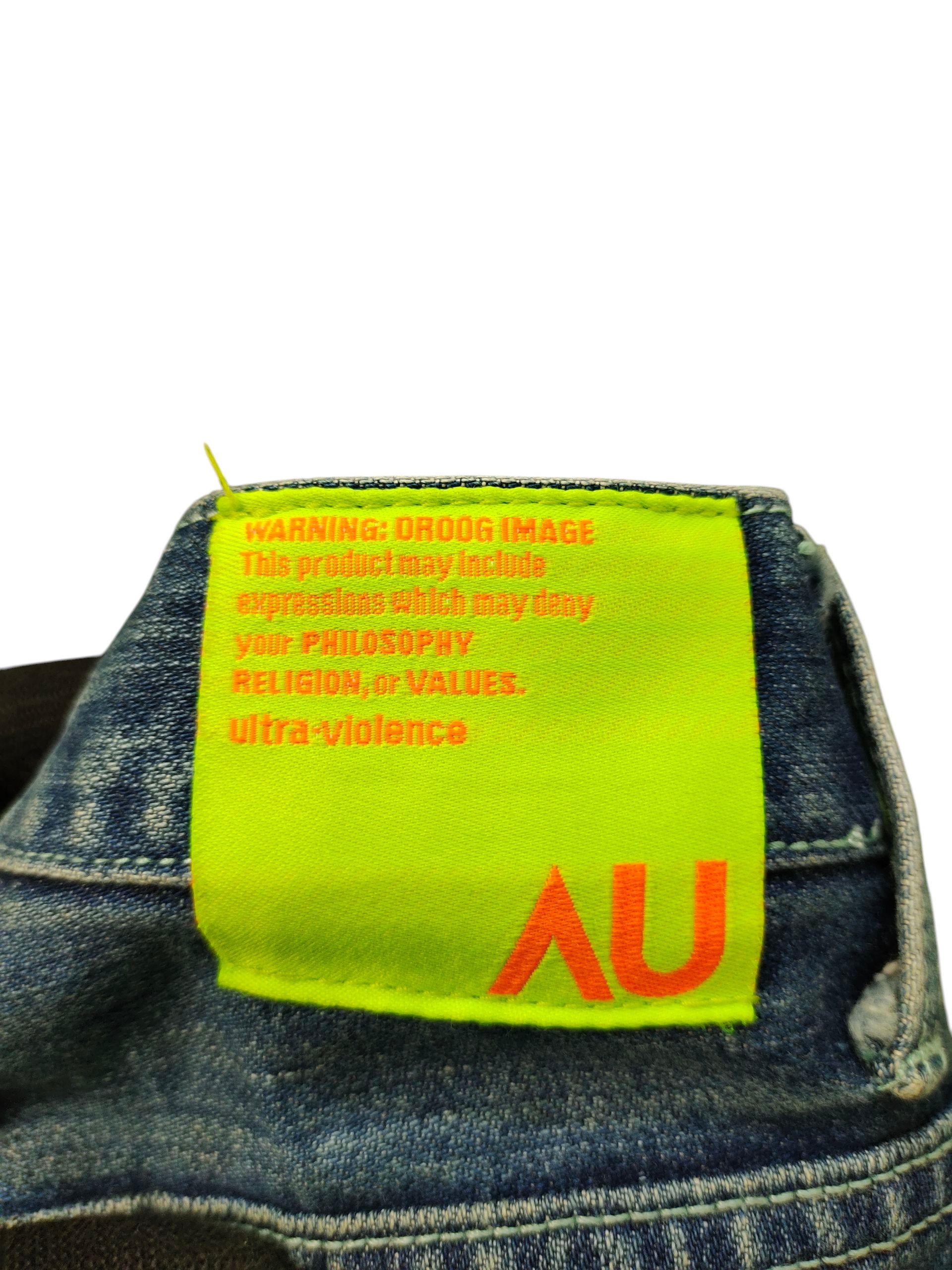 Comme des Garcons × Undercover Japanese Brand Ultra Violet Japan Clawmark Faded Denim Jeans Size US 34 / EU 50 - 13 Thumbnail