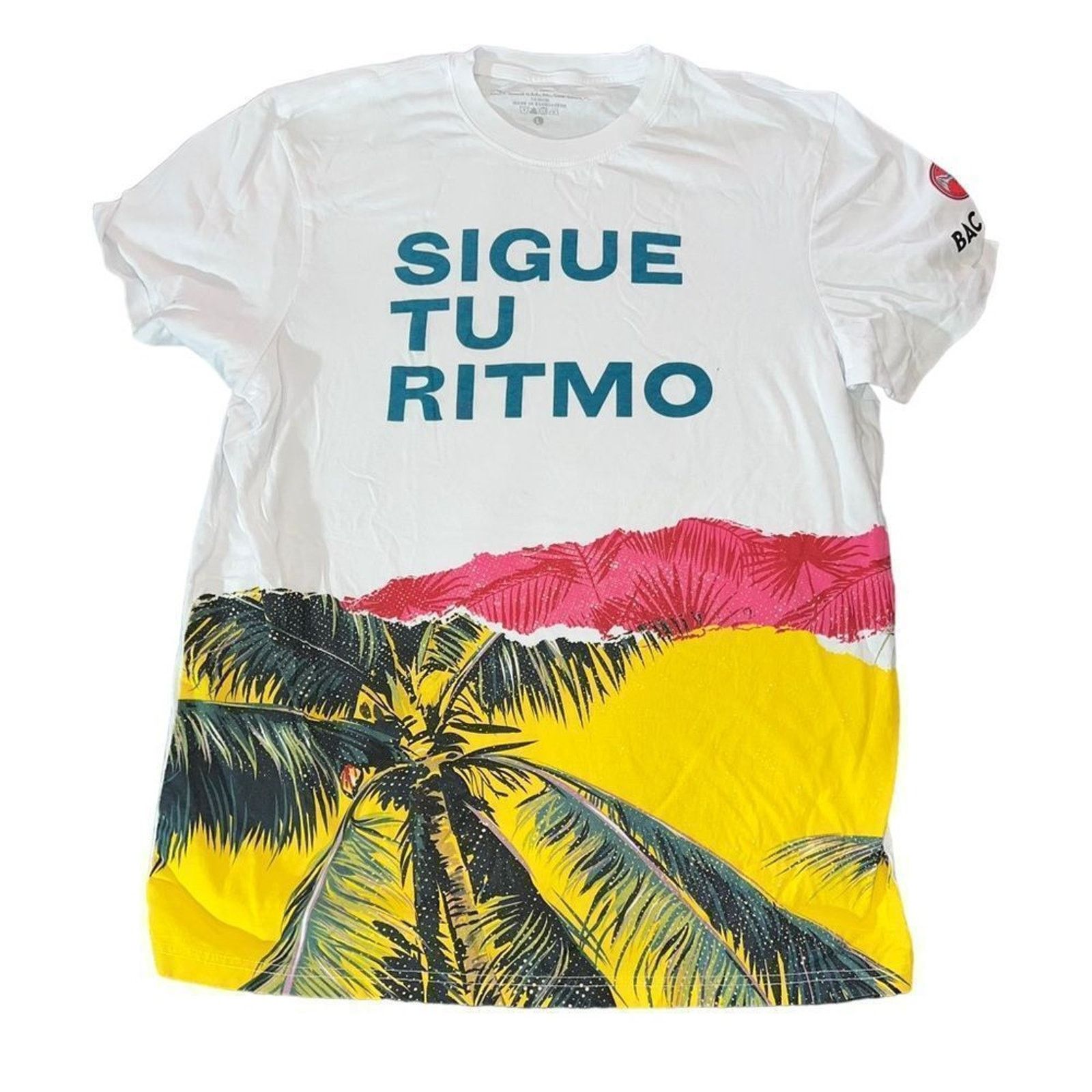 Bacardi Bacardi T-Shirt Large White Sigue Tu Ritmo Tropical Graphic Size US L / EU 52-54 / 3 - 2 Thumbnail