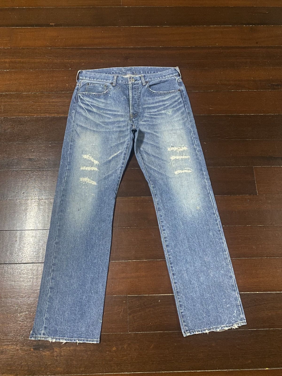 Rare Vintage design Takeo Kikuchi jeans distressed boro