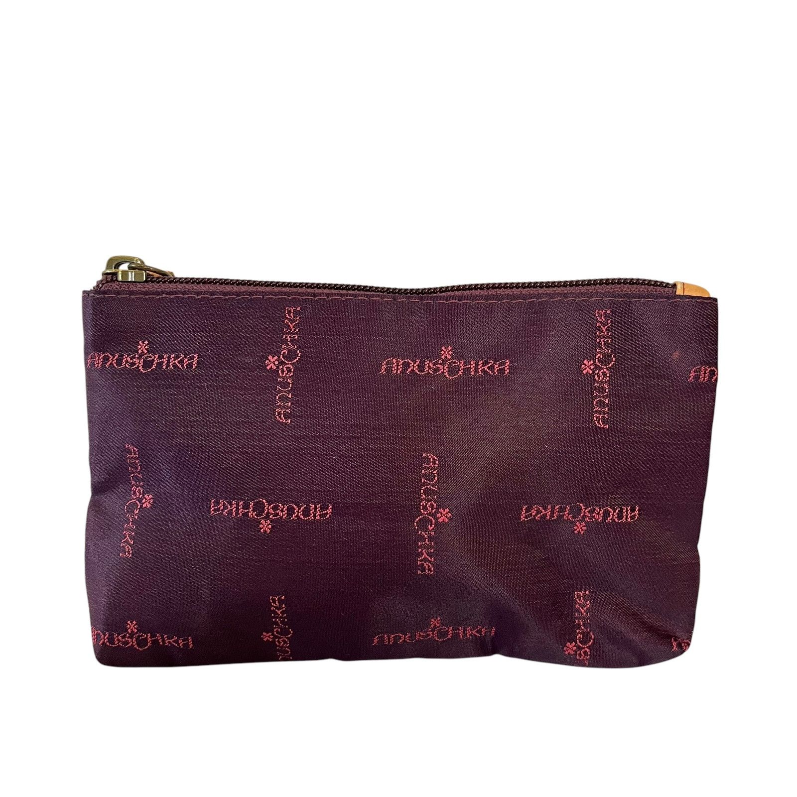 Other Anuschka Wine Red Jacquard Weave Zip Top Pouch Clutch Bag Size ONE SIZE - 2 Thumbnail