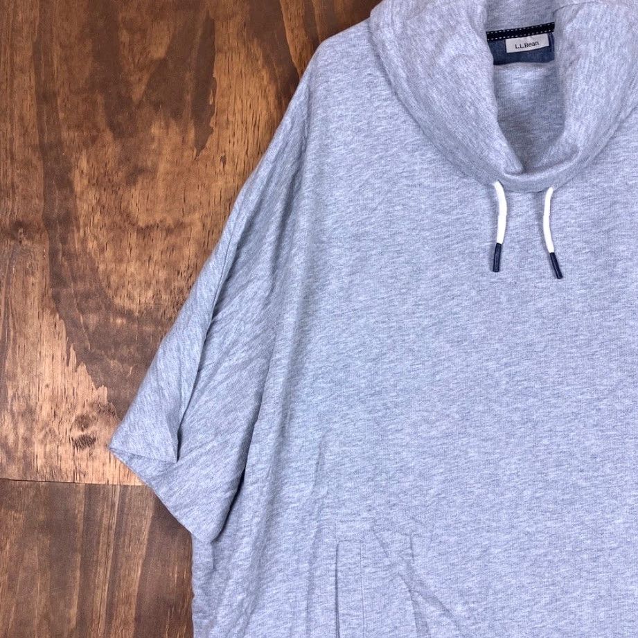Vintage LL Bean Mens Sweater Gray Short Sleeve Cowl Neck 100% Cotton L-XL Sweatshirt Pullover Jersey Crewneck Athletic Men Regular/Machine Washable Size US L / EU 52-54 / 3 - 3 Thumbnail