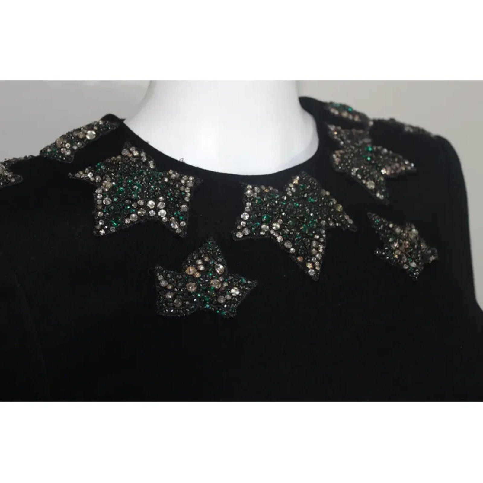 Alexander McQueen Alexander McQueen Black wool leaf crystal dress IT 40 uk 8 Size S / US 4 / IT 40 - 3 Thumbnail