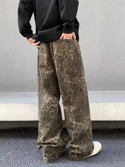Japanese Brand × Jean Vintage Brown Leopard Print Straight Leg Micro Jeans Size US 32 / EU 48 - 2 Thumbnail