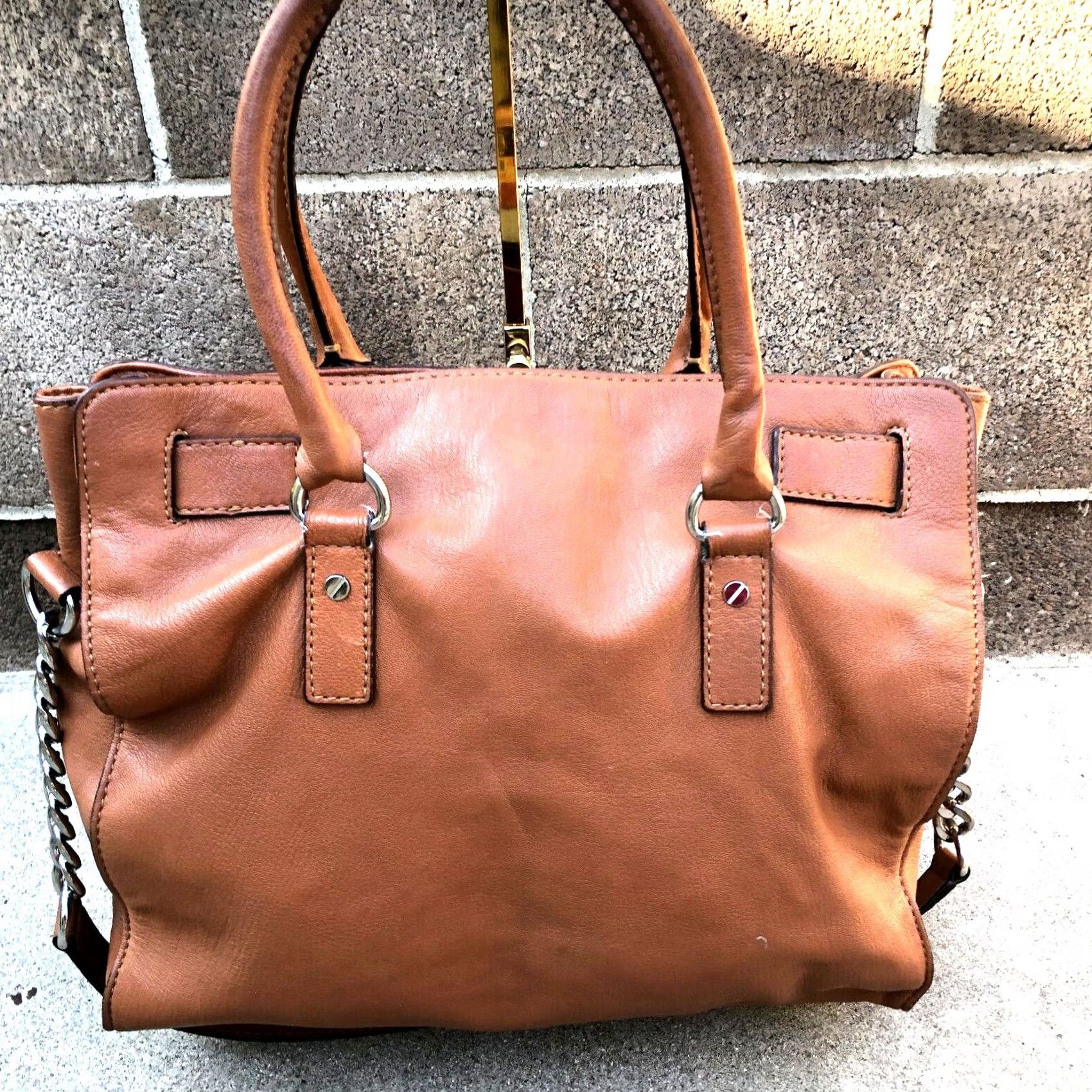 Michael Kors MICHAEL KORS Hamilton Padlock Shoulder Purse Women's Brown Leather Crossbody Bag Size ONE SIZE - 2 Thumbnail