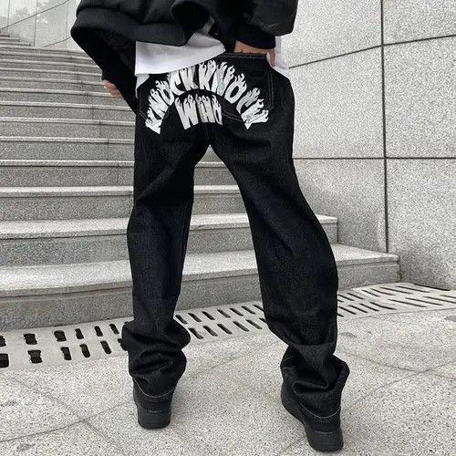 Jean Devil Graphic Black Denim Jeans Size US 34 / EU 50 - 2 Thumbnail