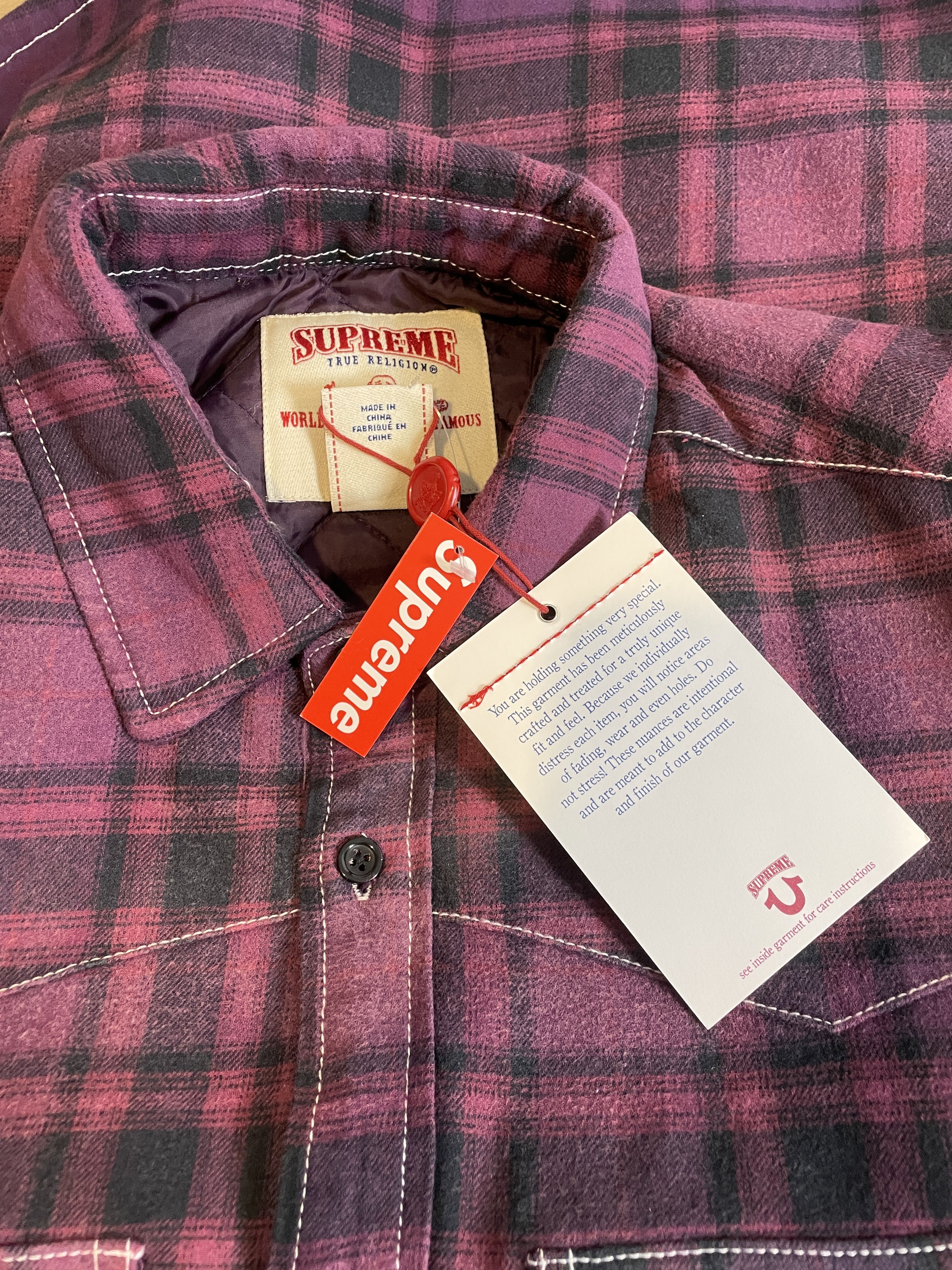 Supreme × True Religion QUILTED FLANNEL Size US M / EU 48-50 / 2 - 11 Thumbnail