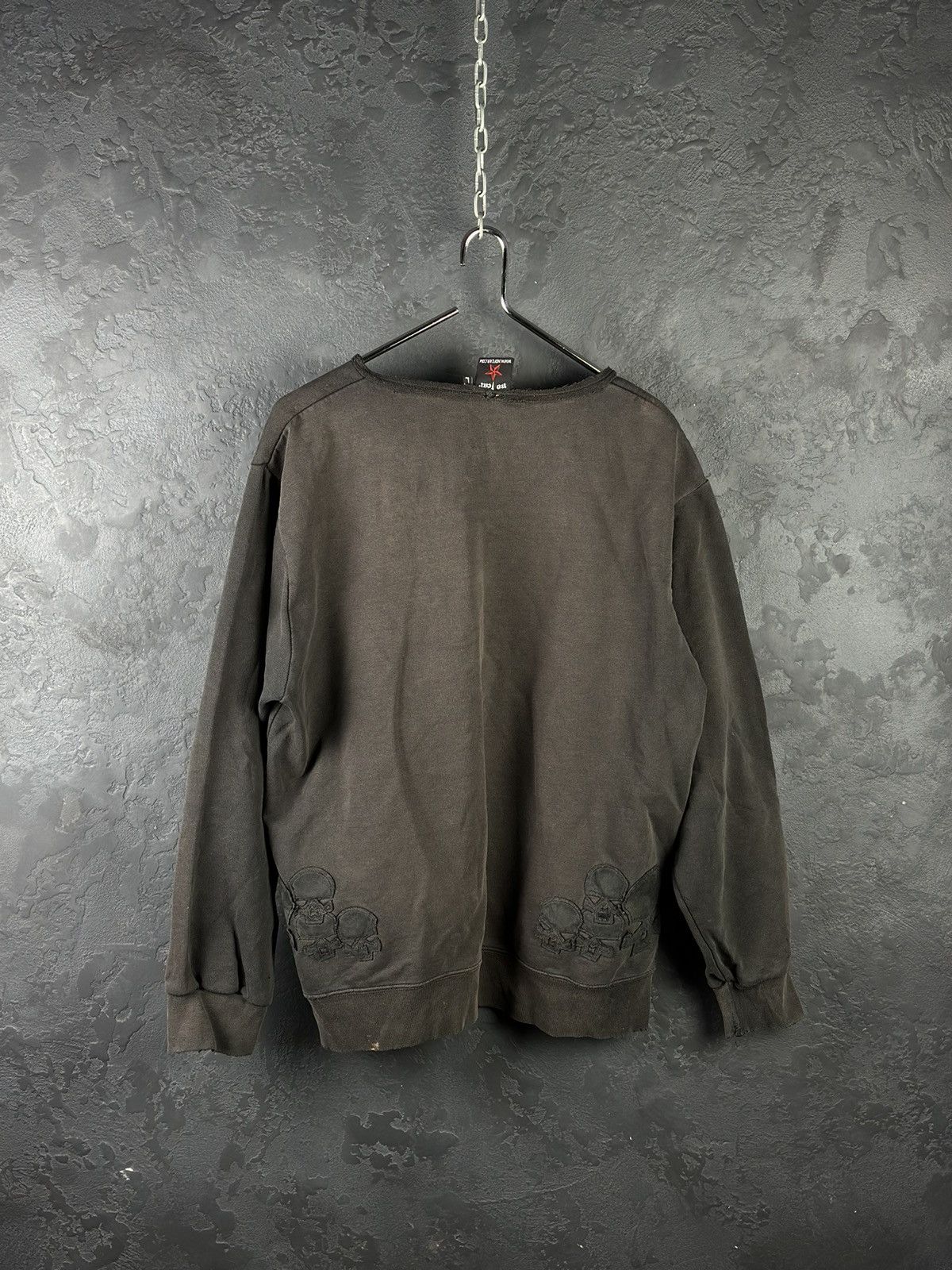 No Fear × Vintage Vintage 90s No Fear Thrashed Sun Faded Burnout Crewneck Size US L / EU 52-54 / 3 - 7 Thumbnail