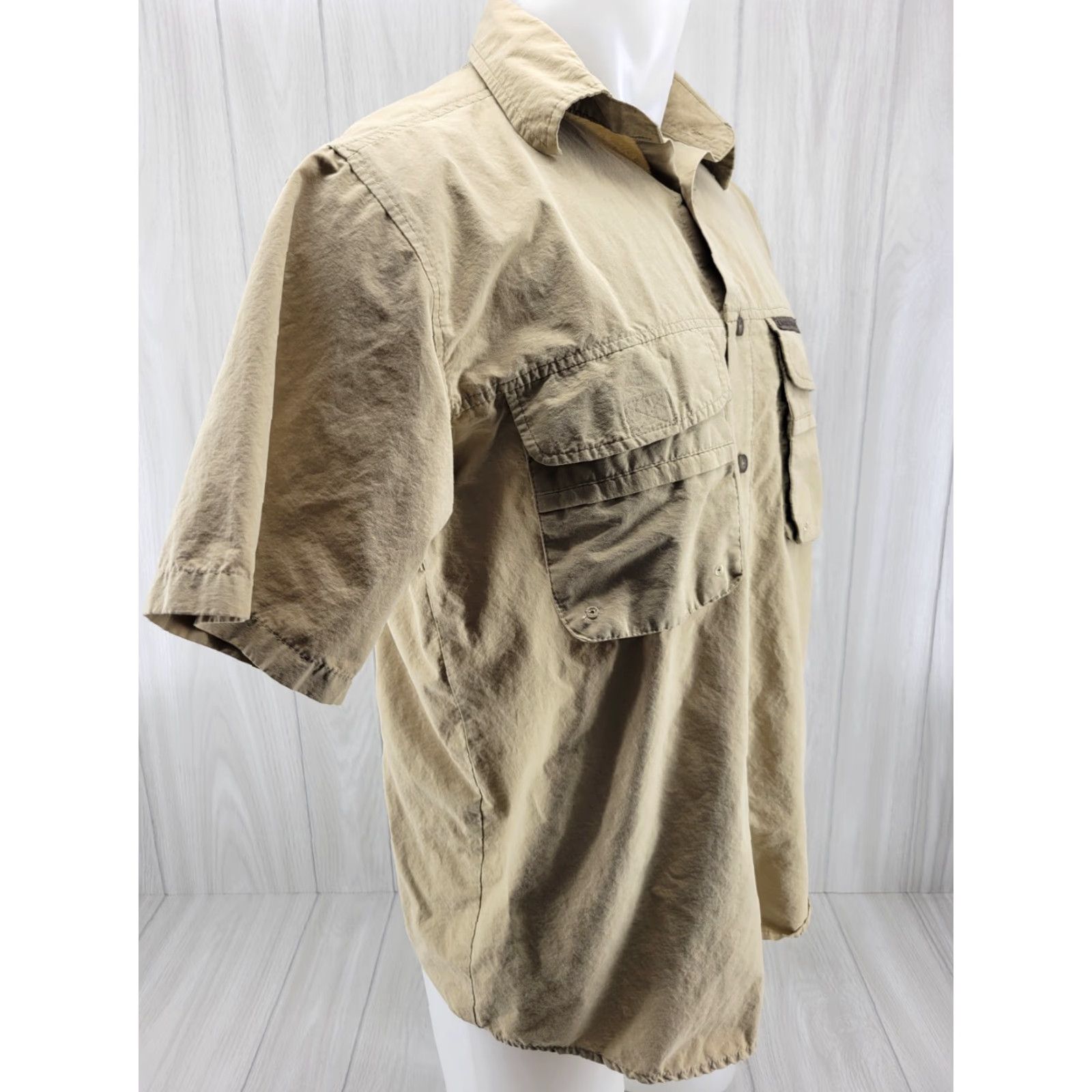 Vintage Ducks Unlimited Button-Up Shirt Mens M Tan Beige Cotton Nylon Vented Pockets Embroidered Fishing Beach Outdoor Nautical 90s? Size US M / EU 48-50 / 2 - 4 Thumbnail