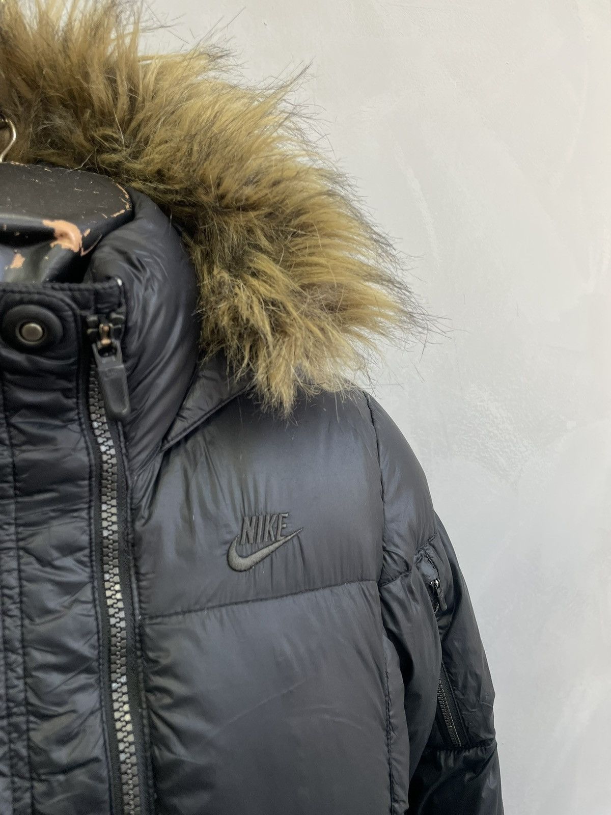 If Six Was Nine Nike Y2K Black Puffer Jacket Fur Hood if six was nine style Size US M / EU 48-50 / 2 - 3 Thumbnail