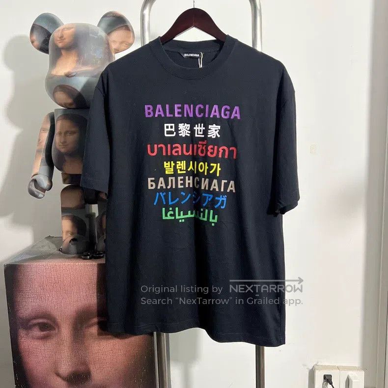 Balenciaga Balenciaga Seven Languages Short Sleeve Size US L / EU 52-54 / 3 - 1 Thumbnail