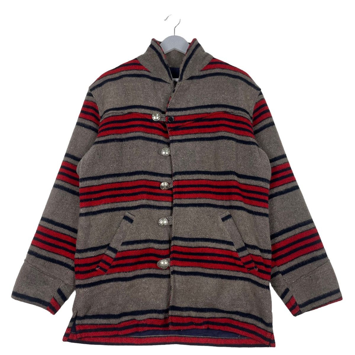 Designer × Japanese Brand × Vintage 💥DEPT STRIPED BUTTON WOOL JACKET Size US M / EU 48-50 / 2 - 1 Thumbnail