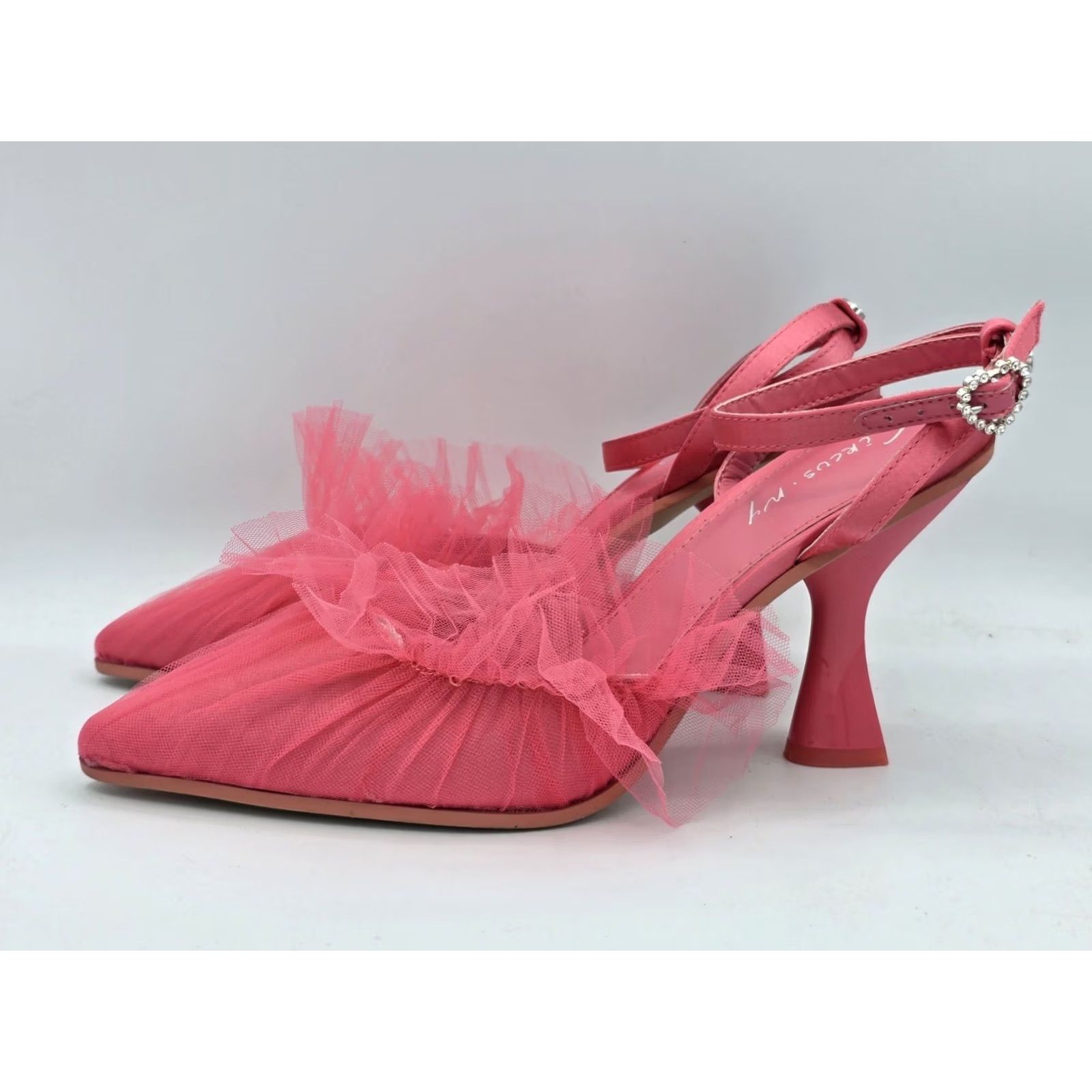 Vintage Circus NY by Sam Edelman Michelle Heeled Pumps Pointed Toe 7.5 M Punk Pink Sandal Women Slide Punk Pink 7.5 Mens Womens Girls Boys Size US 8 / IT 38 - 4 Thumbnail