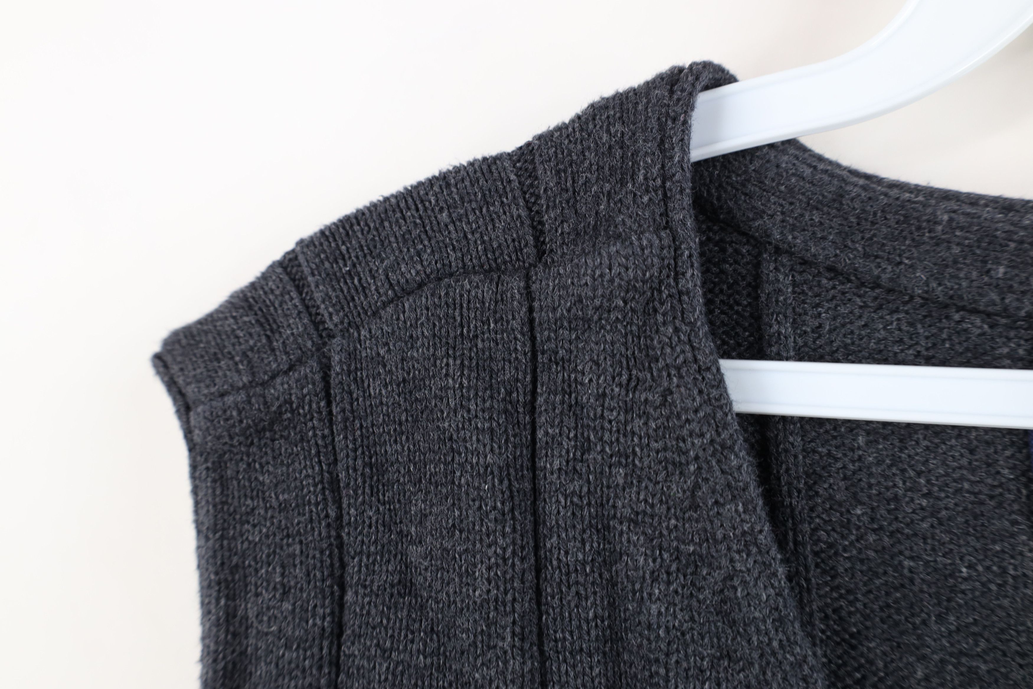 Vintage Vintage 90s Streetwear Blank Heavy Cotton Knit Sweater Vest Size US L / EU 52-54 / 3 - 6 Thumbnail