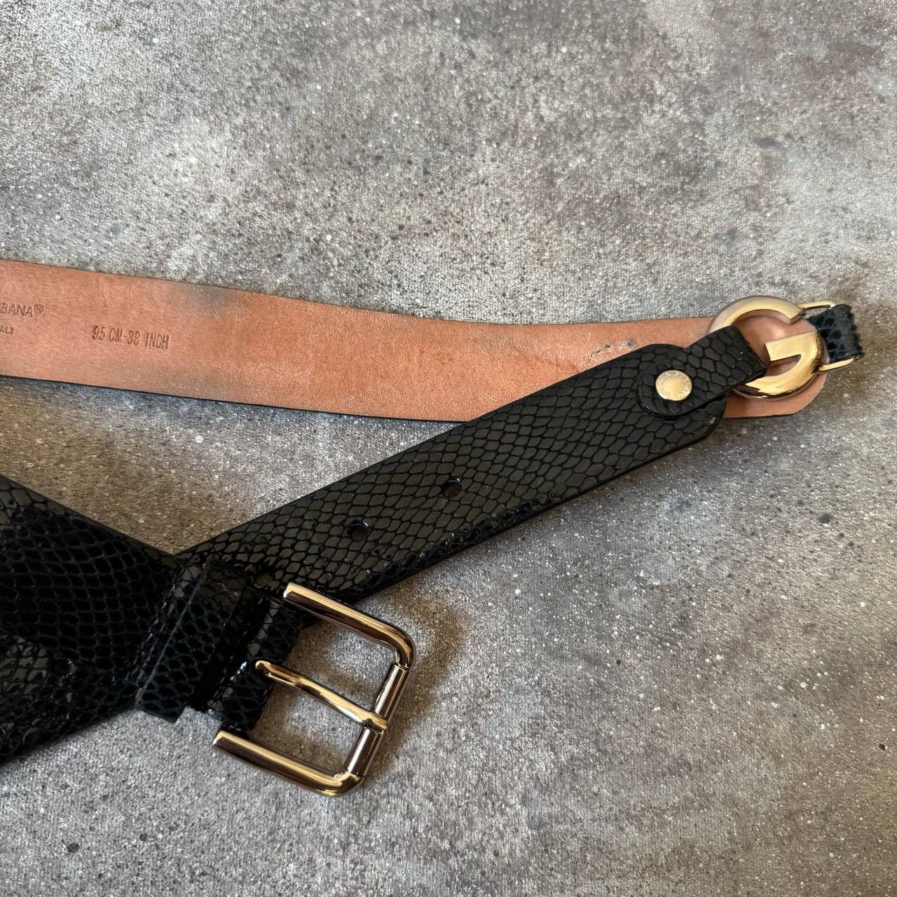 Dolce & Gabbana × Vintage D&G Dolce & Gabbana Vintage Woman's Leather Belt Size ONE SIZE - 4 Thumbnail