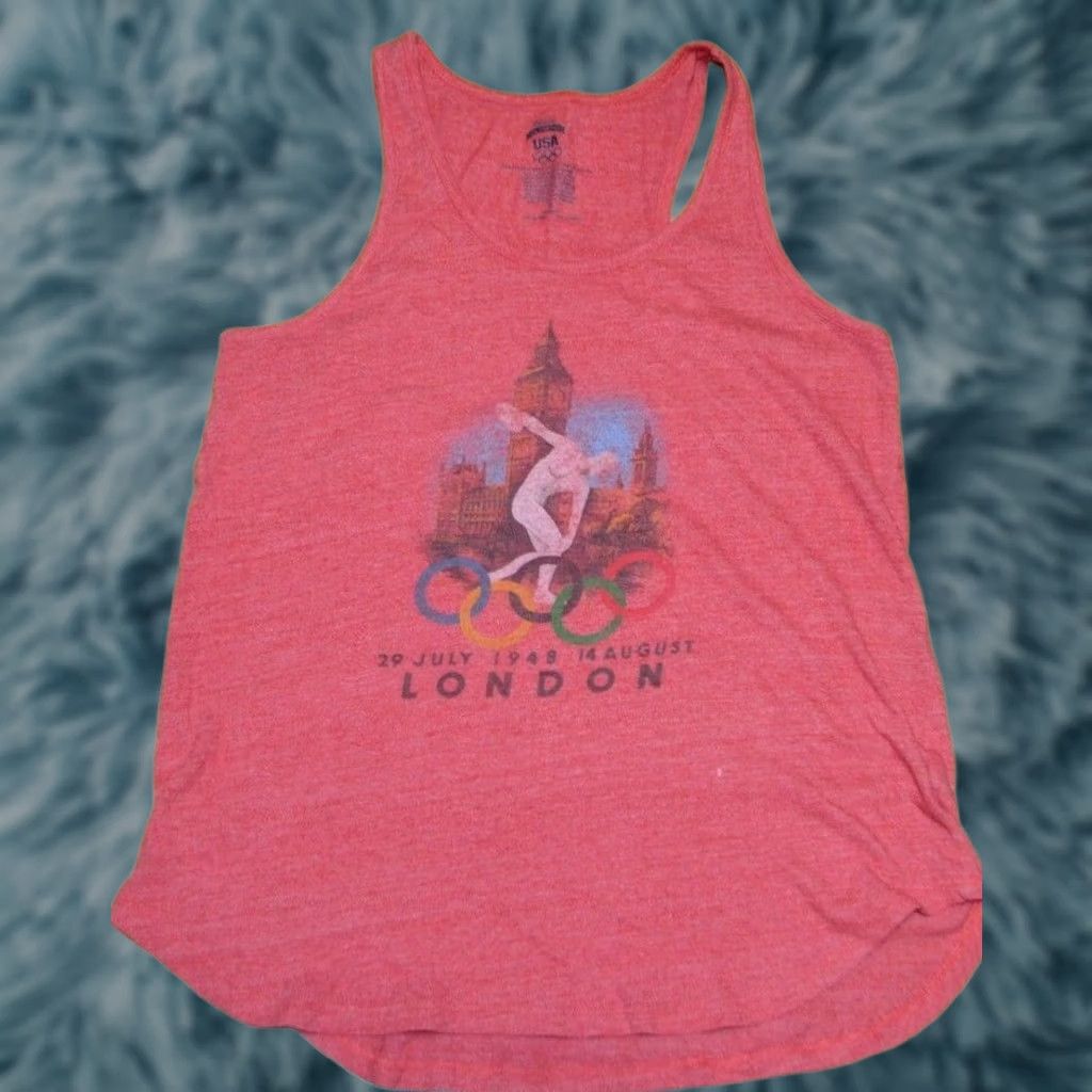 Etro Bay Island Red Olympics Tank Top Small London 1948 Olympics Discobolus Rayon Womens Size S / US 4 / IT 40 - 1 Thumbnail