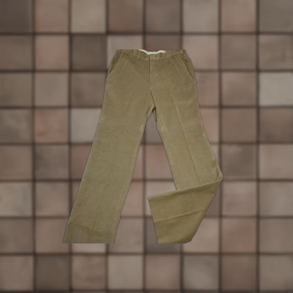VINTAGE Eddie Bauer Corduroy Pants Country Hunting Beige Rugged Flat Mens Sz 33 UNF